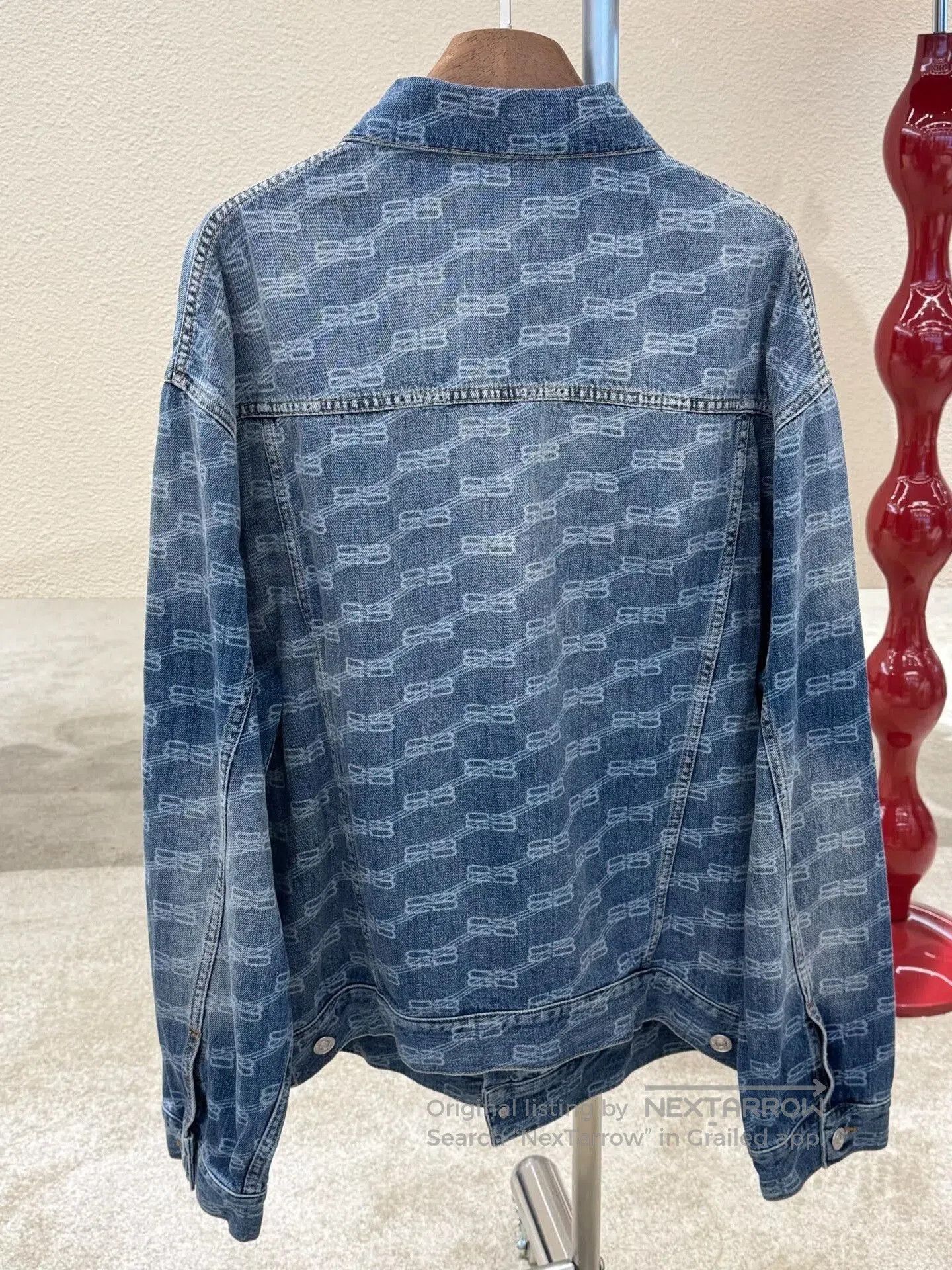 Balenciaga Balenciaga Blue Logo Print Denim Jacket. Size US XS / EU 42 / 0 - 2 Thumbnail