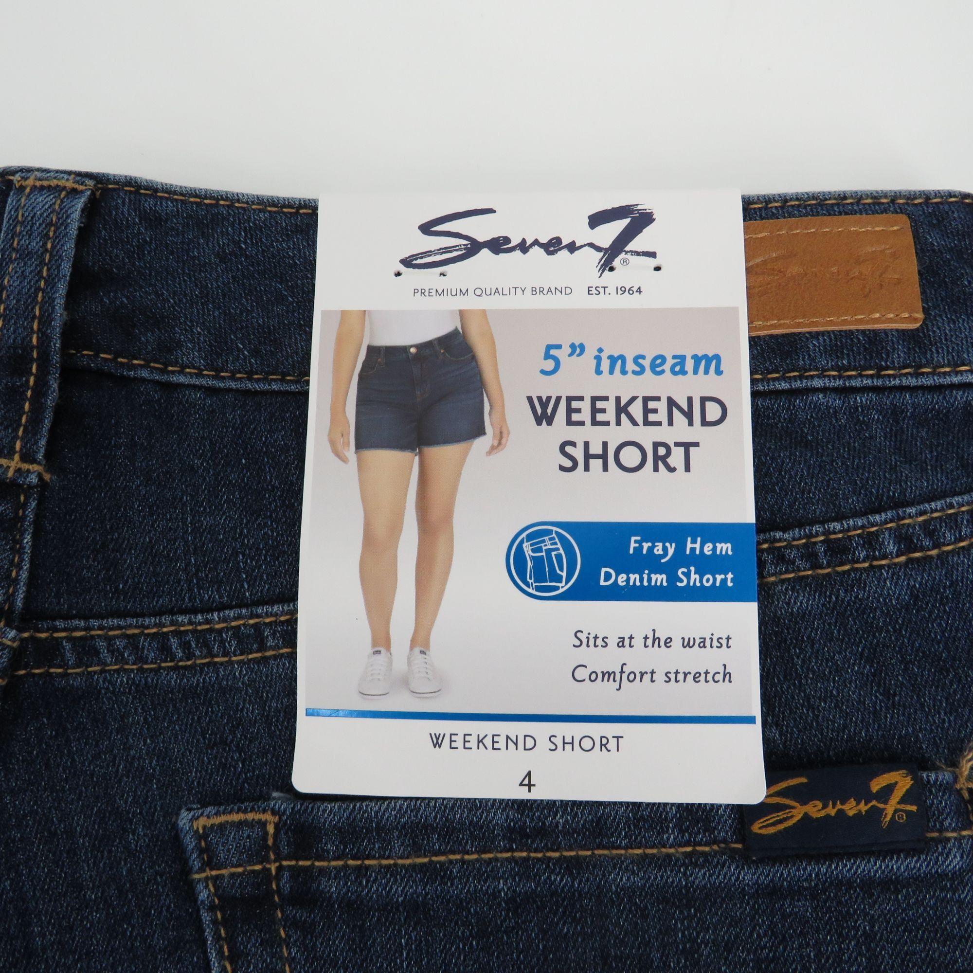Seven 7 Seven7 Womens Size 4 Weekend Short With 5" Inseam Fray Hem D Size 27" / US 4 / IT 40 - 3 Thumbnail