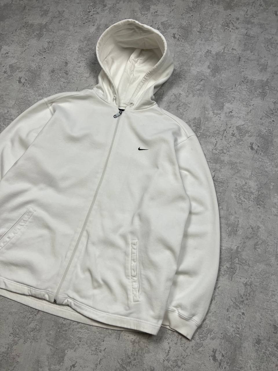 Nike Vintage Nike White Zip Hoodie Size US L / EU 52-54 / 3 - 3 Thumbnail