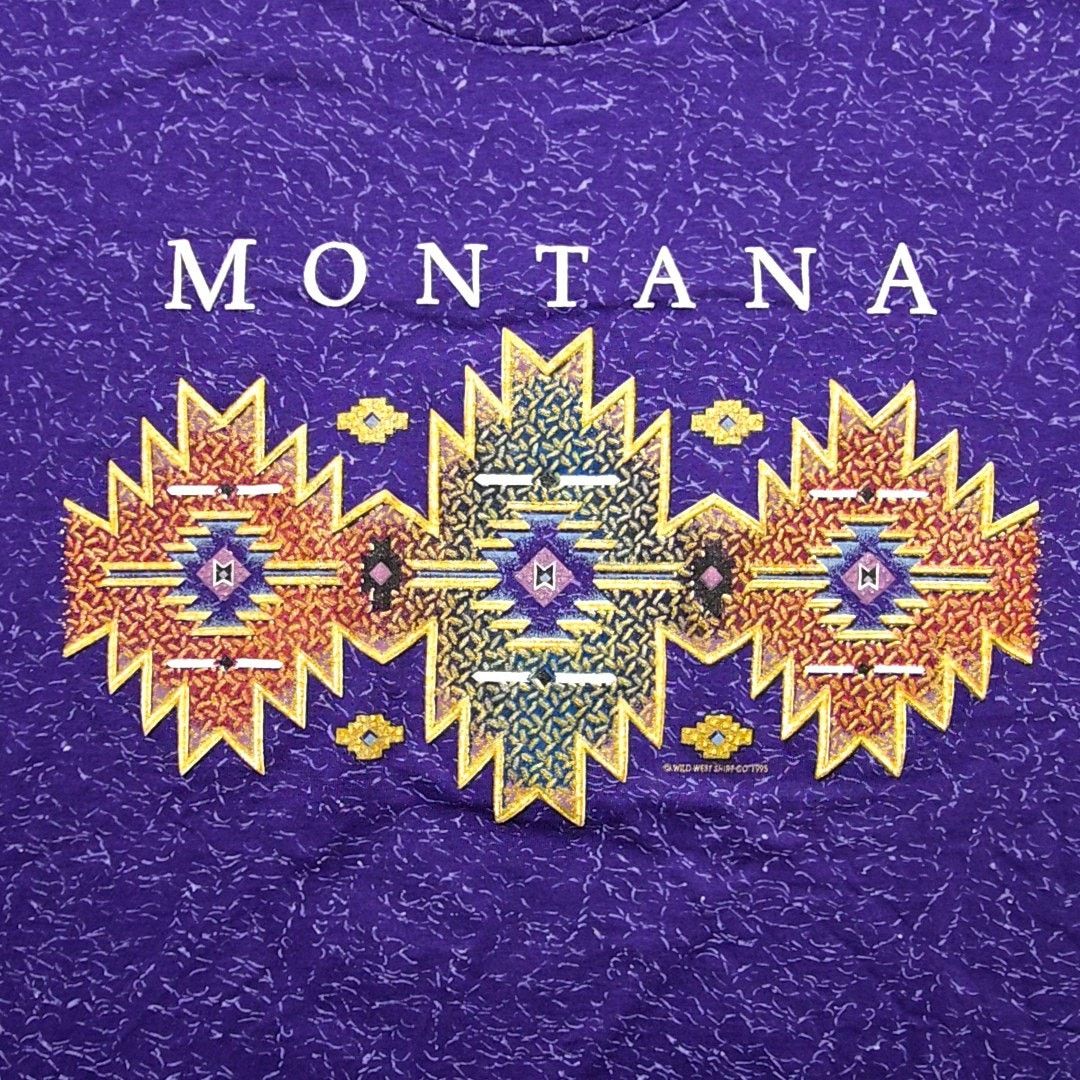 Jerzees Vintage Montana Tee Purple Southwestern Graphic AOP Tee 90s Size US L / EU 52-54 / 3 - 2 Thumbnail