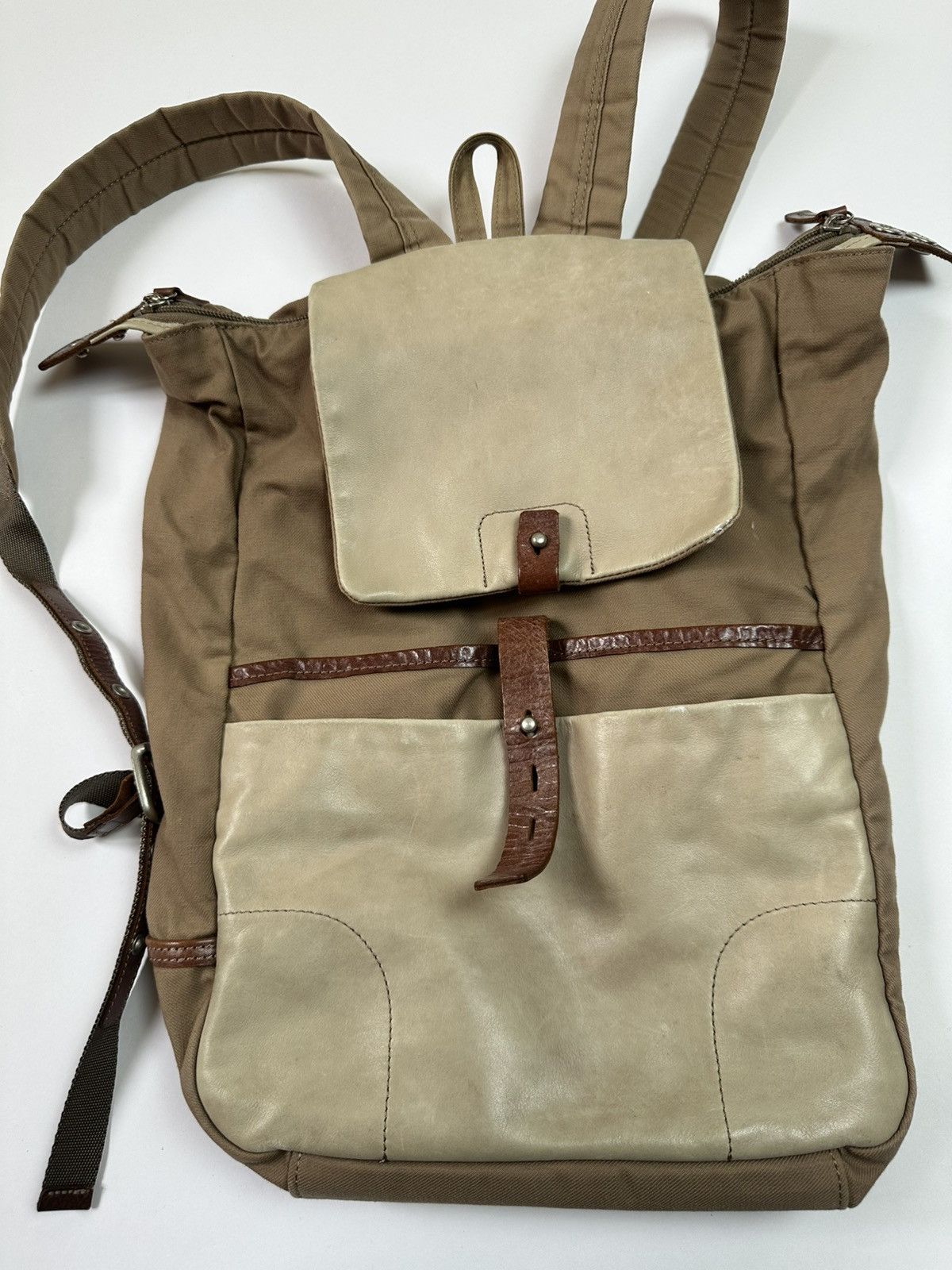 Y's Y’saccs Vintage Beige Backpack Japan Yohji Yamamoto Size ONE SIZE - 8 Thumbnail