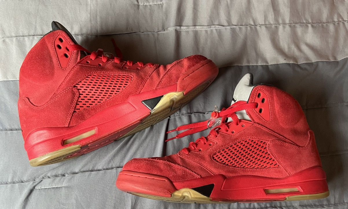 Jordan Brand Jordan 5 Retro Red Suede Men Size 12 Size US 12 / EU 45 - 4 Thumbnail