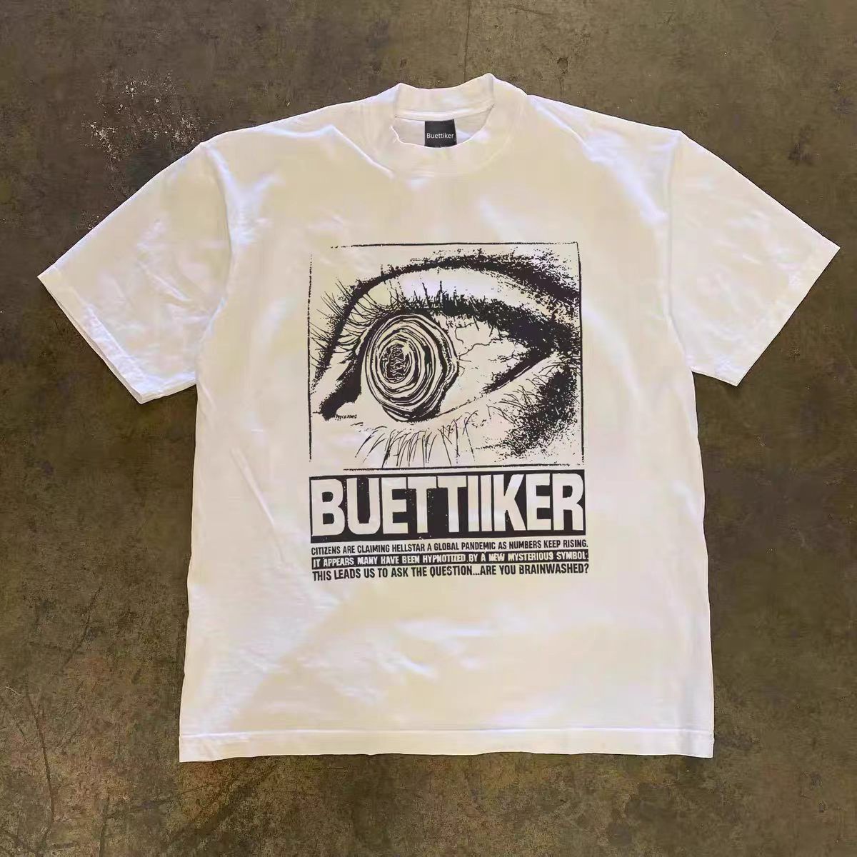 Vintage White Vintage T-shirt with Eye Print Size US M / EU 48-50 / 2 - 1 Thumbnail