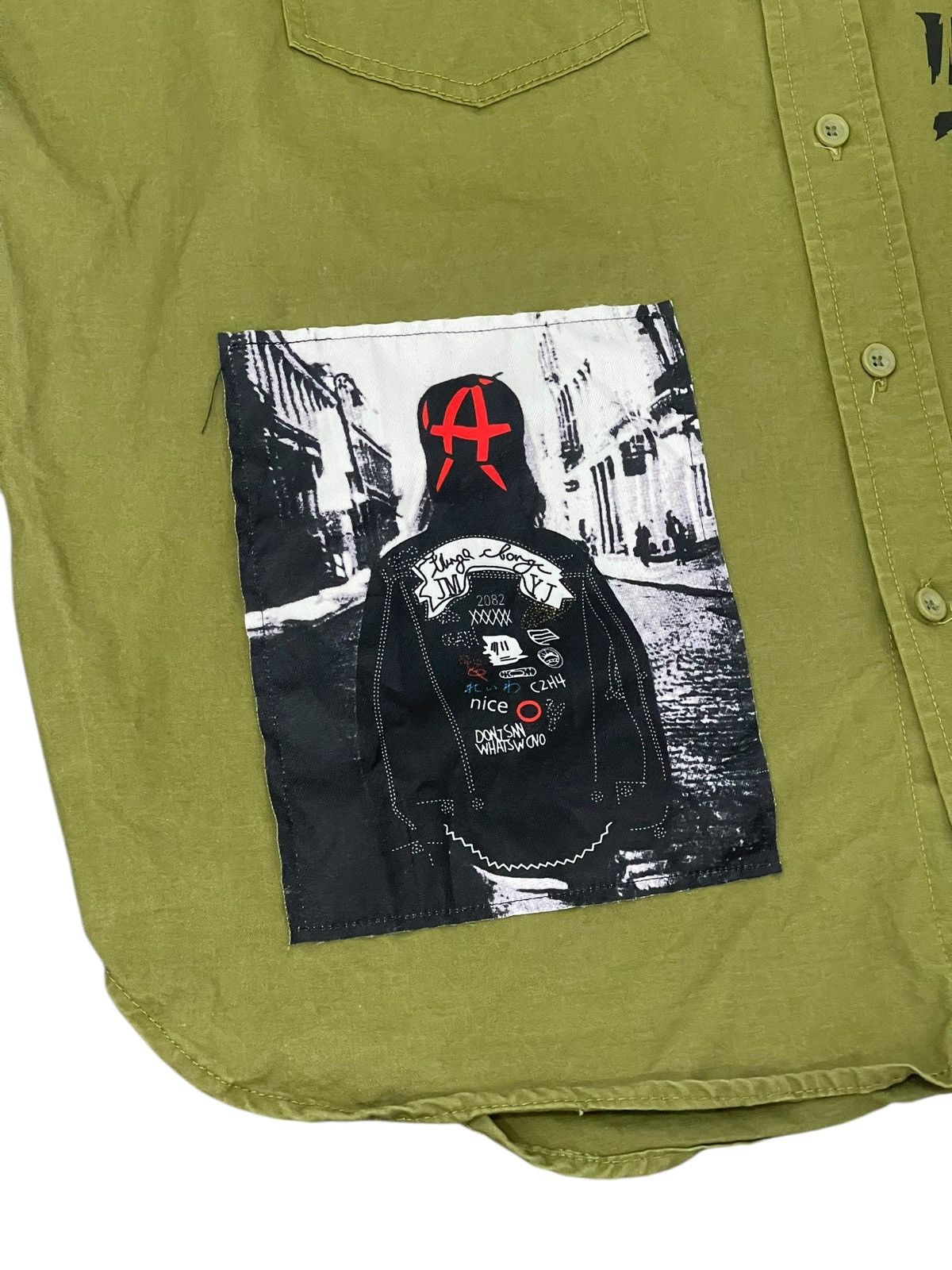 Japanese Brand Anarchy Bike Star Military Poem Shirt 6🟩7 Size US XL / EU 56 / 4 - 3 Thumbnail