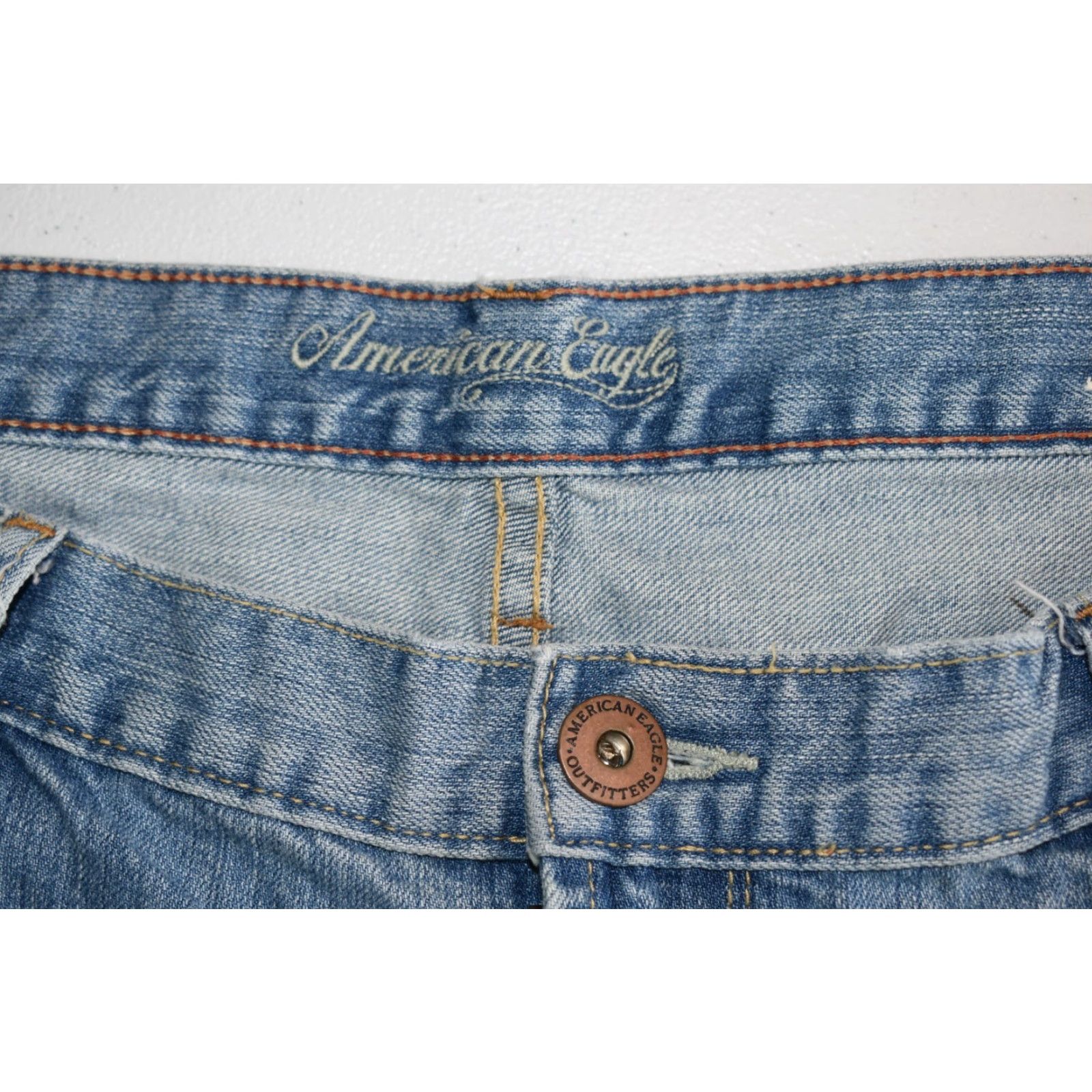 American Eagle Outfitters American Eagle Outfitters Jeans Womens Hipster Flare Distressed 37x30 Medium Wash Denim 100% Cotton Jeans Belt? Size 25" / US 0 / IT 36 - 3 Thumbnail