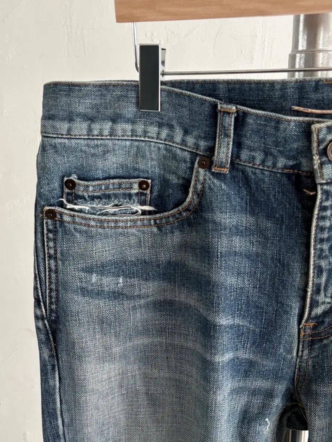Saint Laurent Paris Saint Laurent 18FW Distressed Denim Jeans Size US 32 / EU 48 - 3 Thumbnail