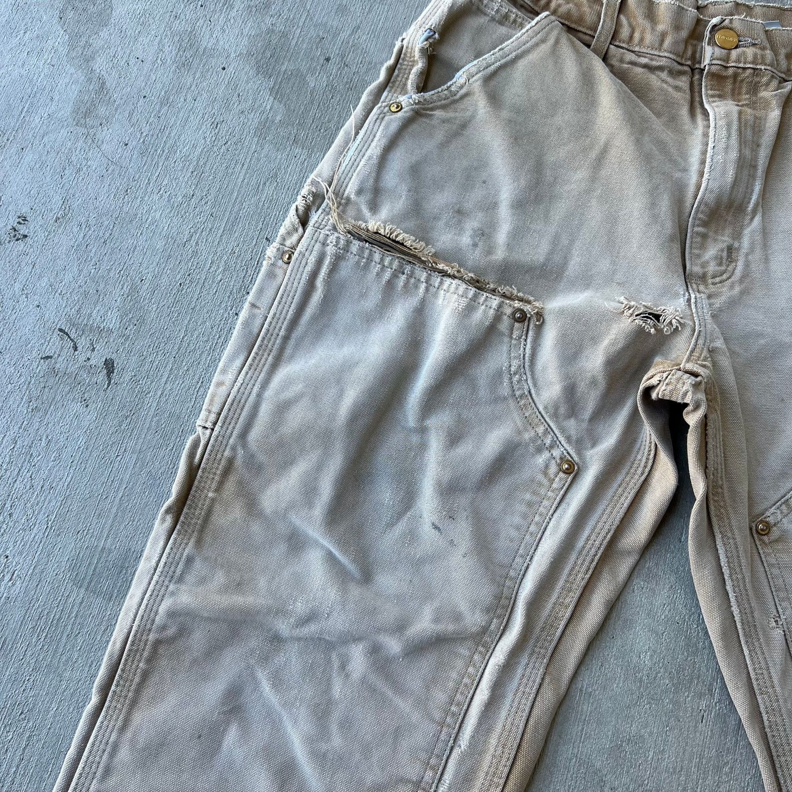 Carhartt × Vintage Carhartt faded brown double knee work wear carpenter pants Size US 29 - 12 Thumbnail