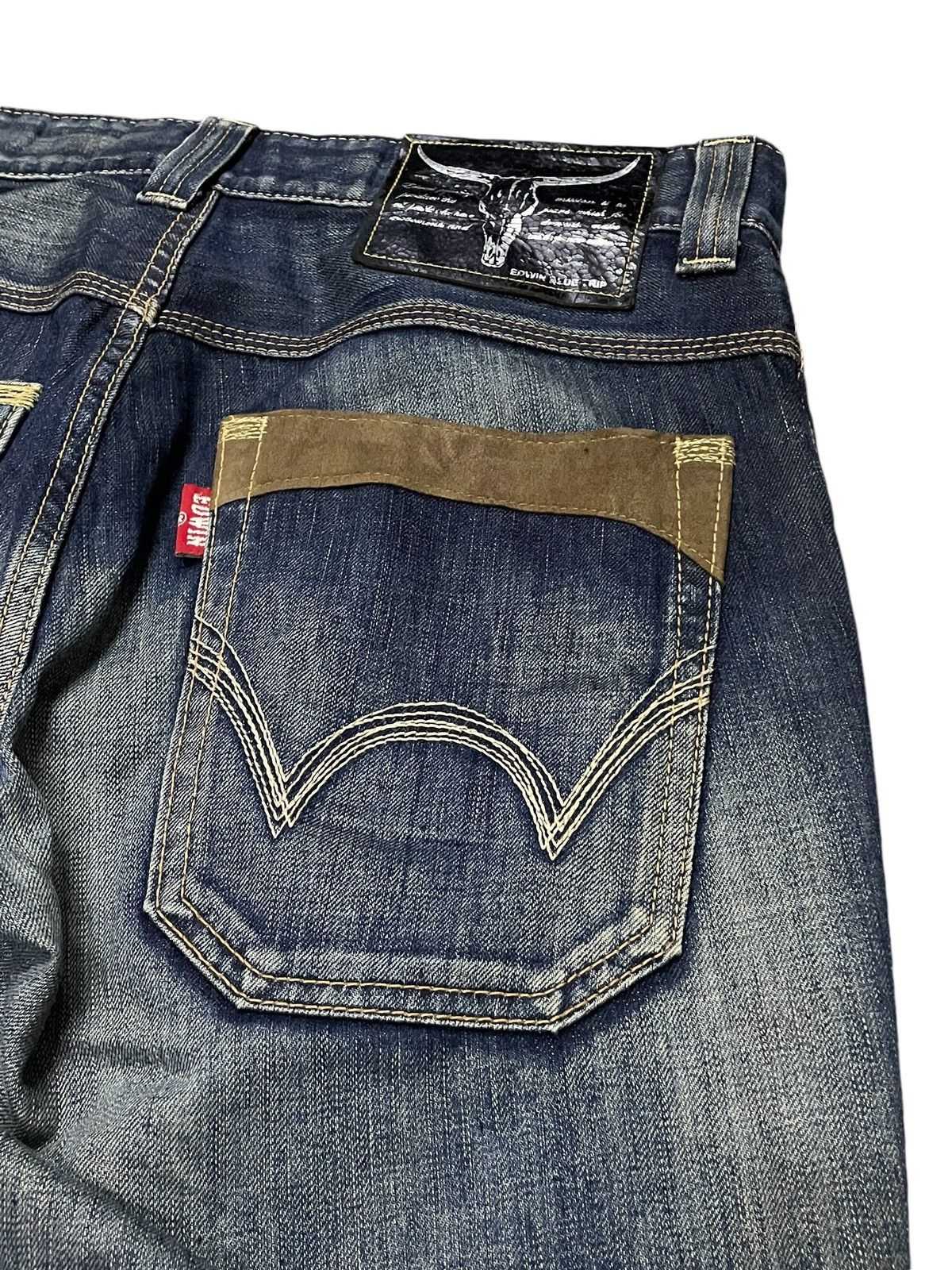 Edwin × Hysteric Glamour × Japanese Brand Edwin Bush Pocket Mud Wash Claw Mark Loose Denim Pants Size US 32 / EU 48 - 22 Thumbnail