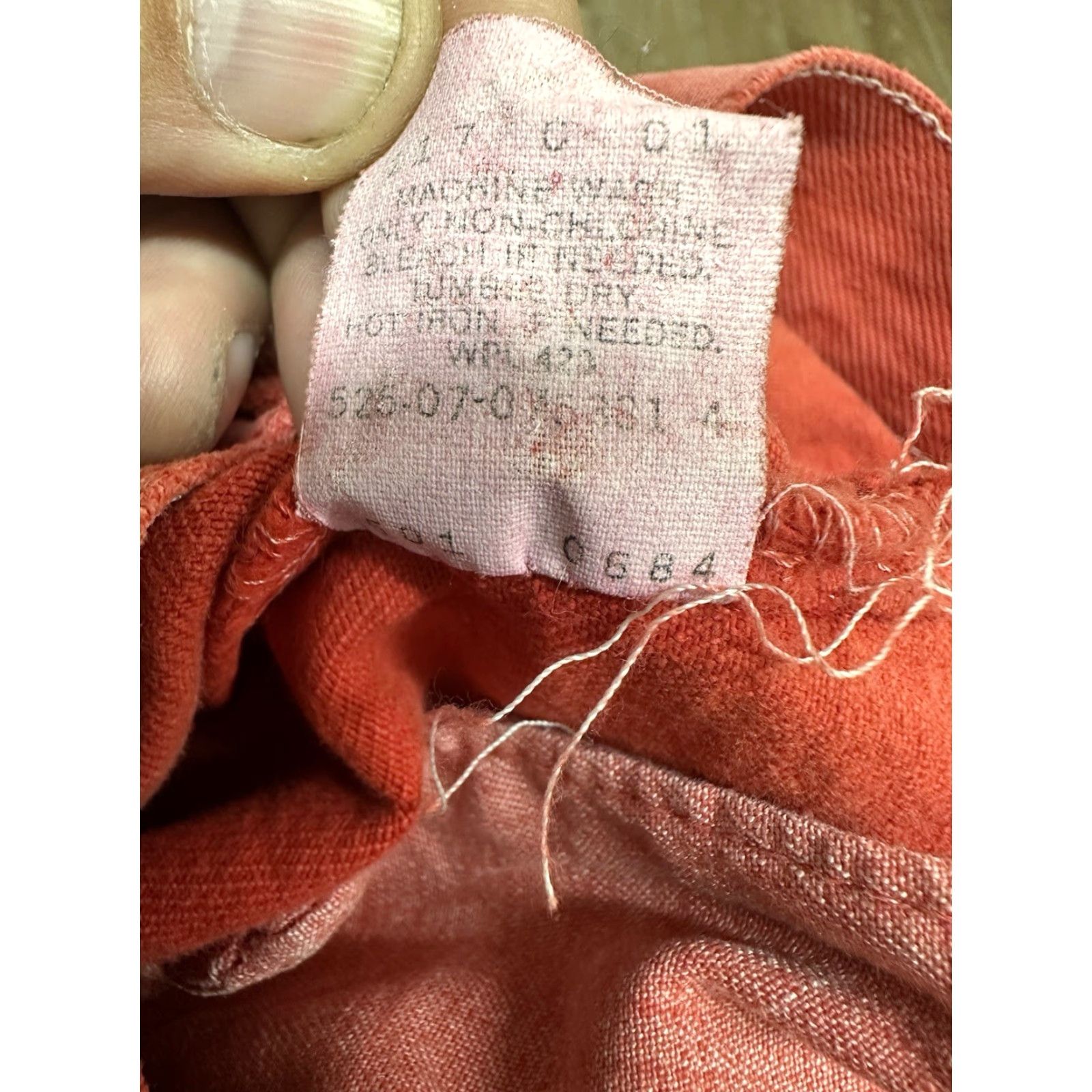 VINTAGE Levi's 501 Jeans Denim Red/Pink Button Fly Size 28 x 31 Mens USA Distressed Length 31in Straight Fit 14in Front Across Waist 10.5in Rise