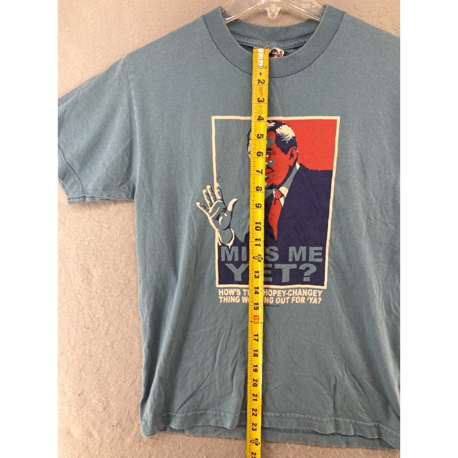 George VINTAGE Presidential Mens TShirt Small Blue George Bush Miss Me Yet Shirt Mens Blue USA 90s? Size US S / EU 44-46 / 1 - 4 Thumbnail