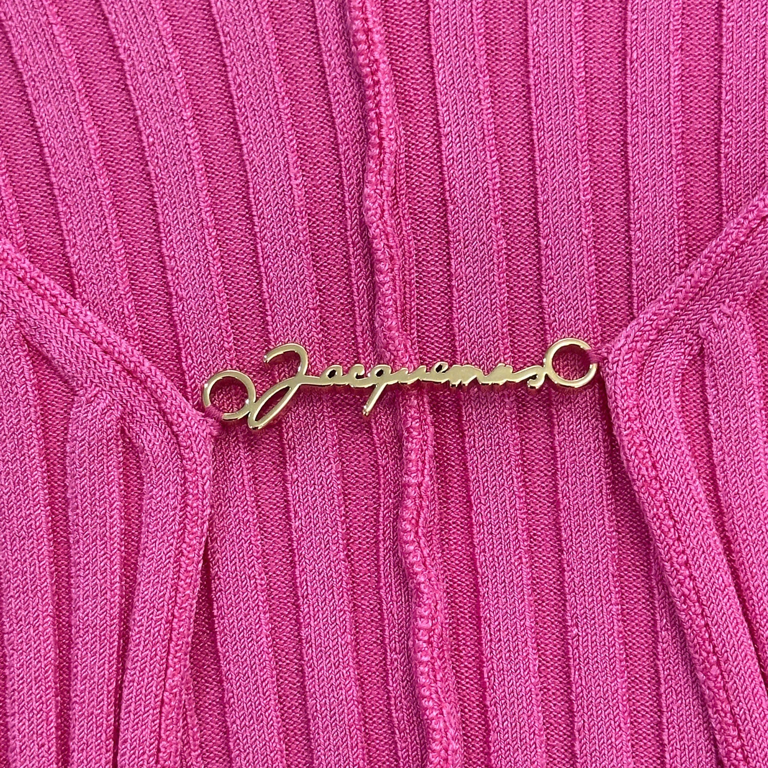 Jacquemus JACQUEMUS Le Maille Pralu Longue Cardigan NEONPINK Size XS / US 0-2 / IT 36-38 - 3 Thumbnail