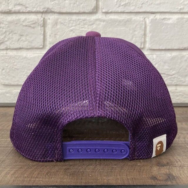 Bape BAPE College logo purple camo trucker hat cap a bathing ape Size ONE SIZE - 4 Thumbnail