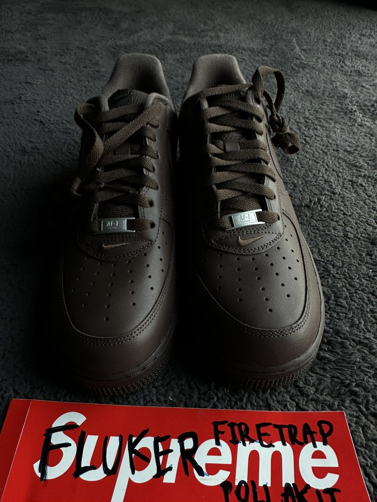 Nike × Supreme Supreme x Nike Air Force 1 Low Baroque Brown size 10 US new Size US 10 / EU 43 - 1 Thumbnail