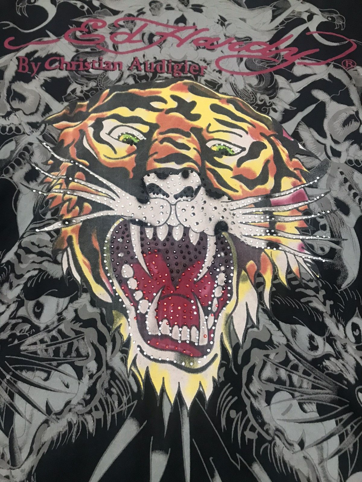 Ed Hardy Crazy🔥🔥 Vtg Y2K Ed Hardy by Christian Audigier Tiger Shirt Size US L / EU 52-54 / 3 - 3 Thumbnail