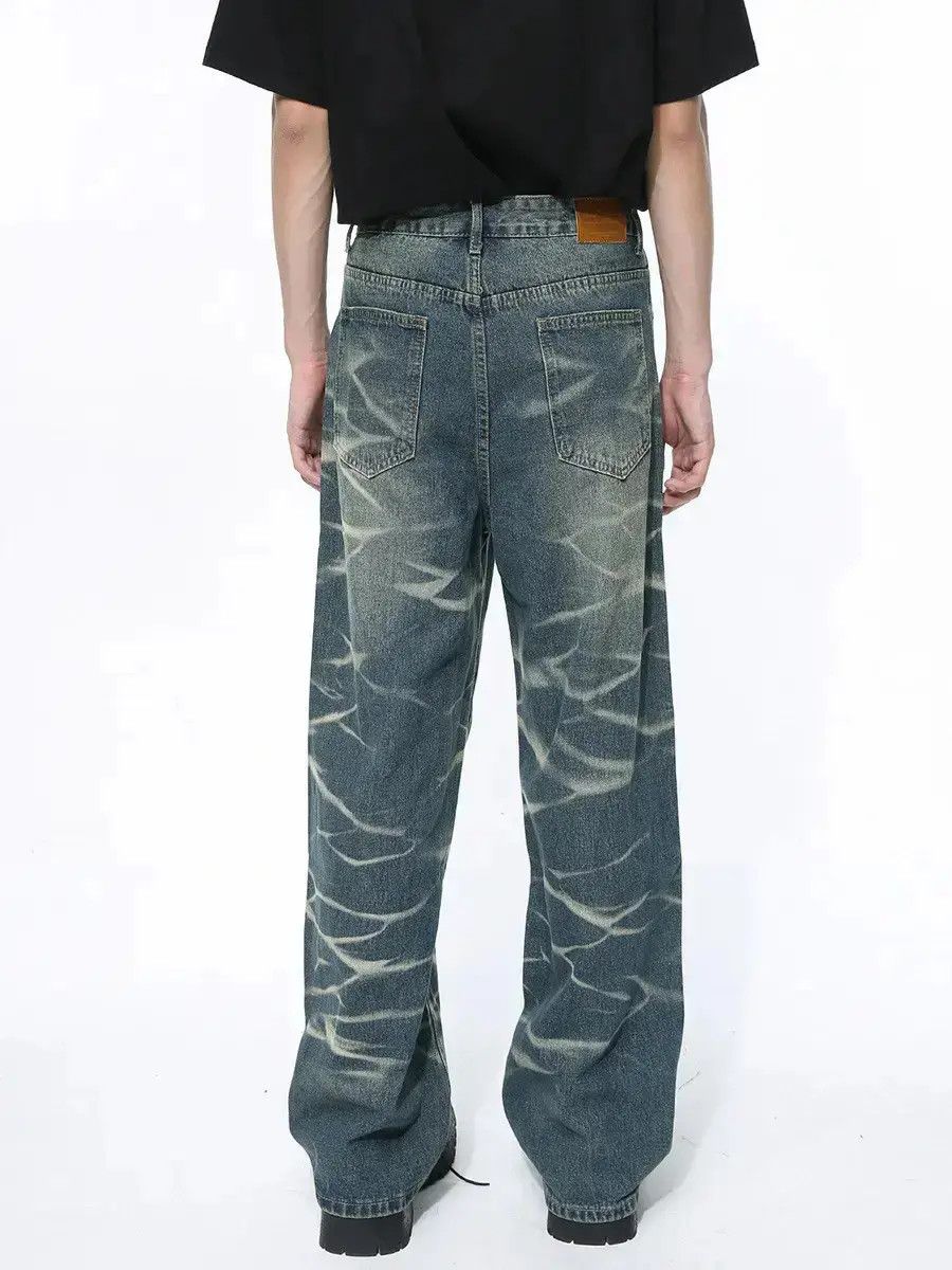 Japanese Brand Retro loose tie dye straight leg jeans Size US 32 / EU 48 - 3 Thumbnail