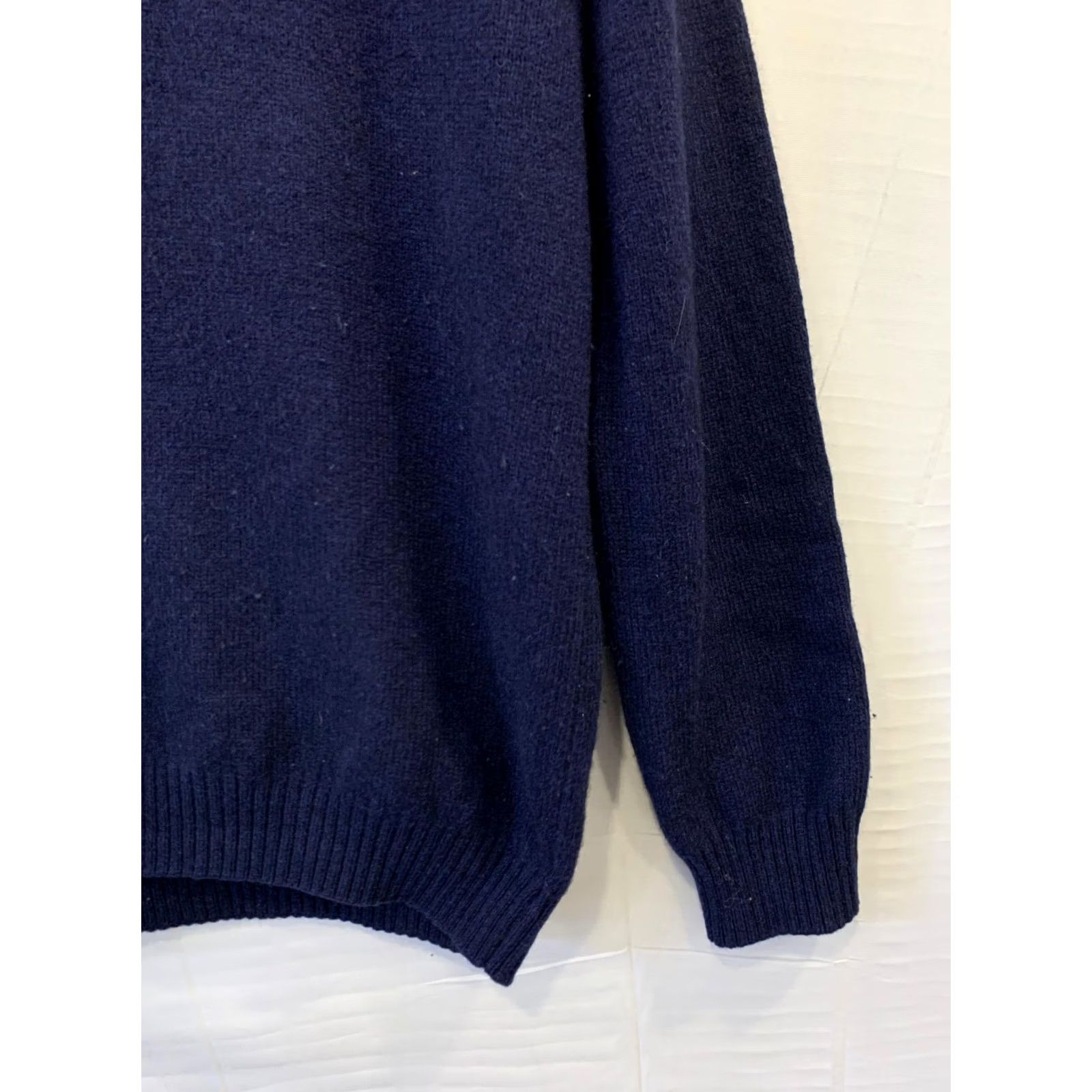 Vintage John Lewis Merino Cashmere Quarter Zip Sweater Men’s M Navy Blue Italy Size US M / EU 48-50 / 2 - 8 Thumbnail