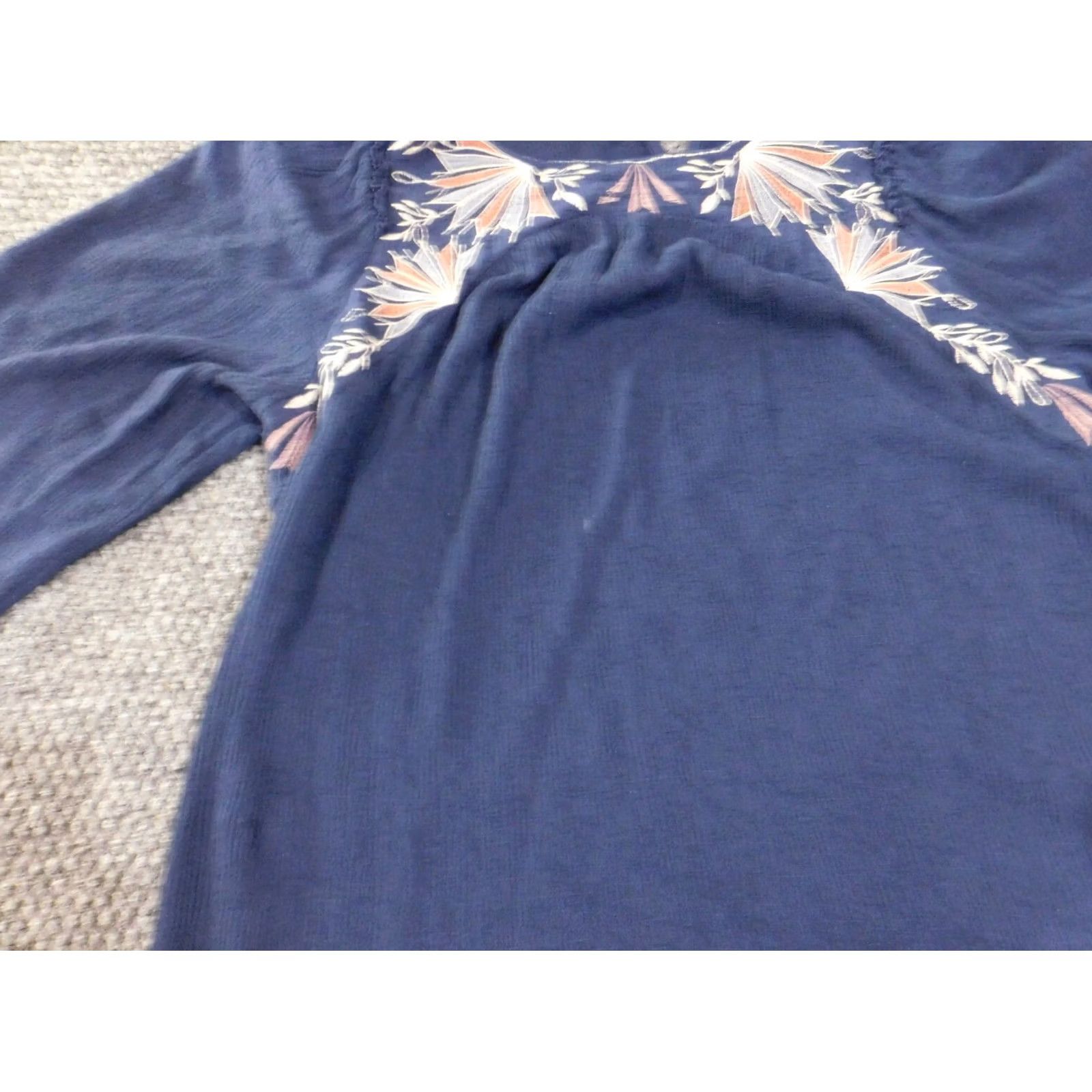 Vintage Knox Rose Blouse Shirt Womens S Small Blue Rayon Round Neck Button Short Sleeve Casual Size S / US 4 / IT 40 - 3 Thumbnail
