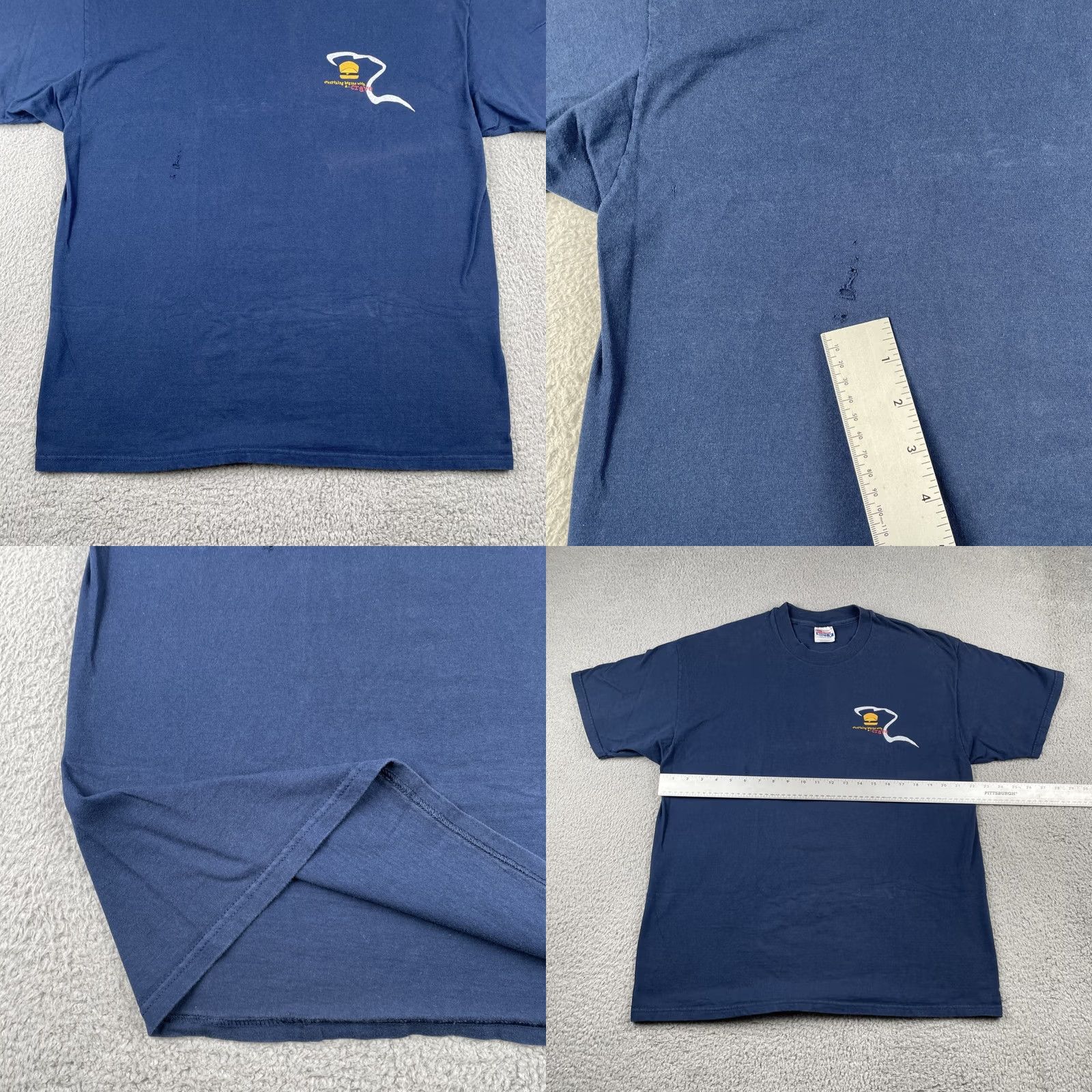 Hanes VINTAGE Hanes Beefy-T Shirt Adult XL Blue White Castle Crave Crew 1998 90s Mens Size US XL / EU 56 / 4 - 9 Thumbnail