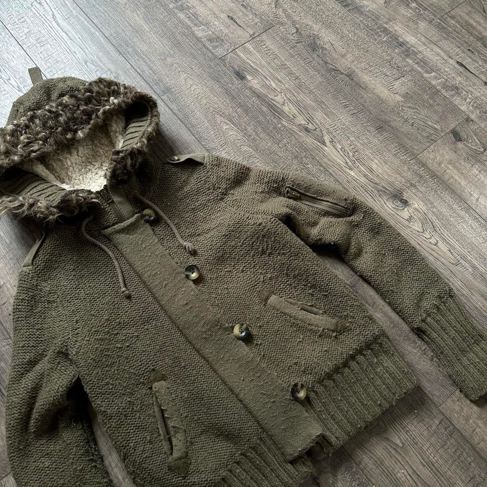 American Eagle Outfitters × Vintage Vintage Y2K Knit Fur American Eagle Zip Up Sweater Hoodie Size M / US 6-8 / IT 42-44 - 8 Thumbnail