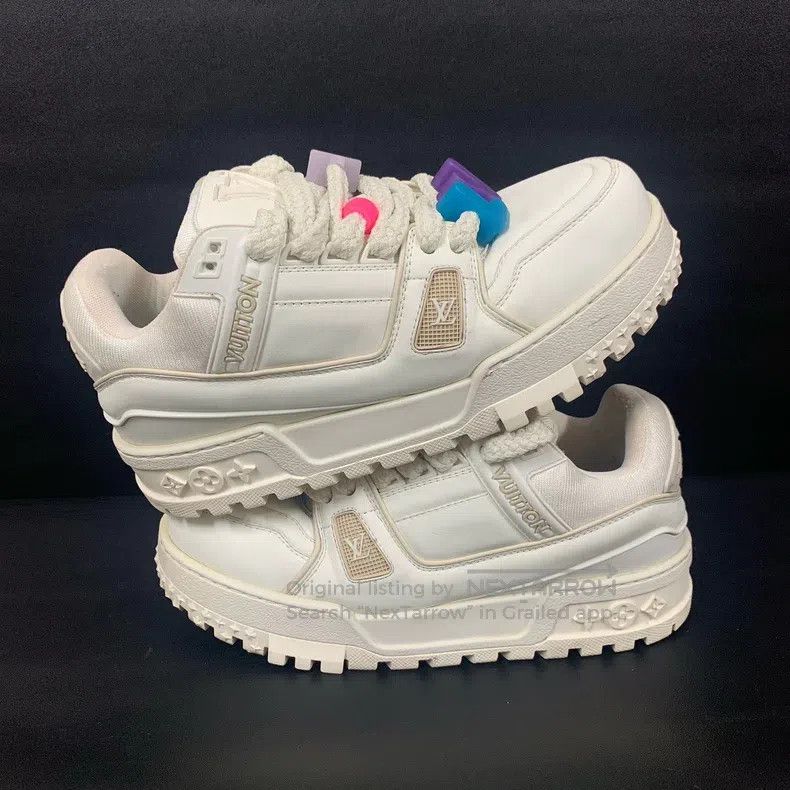 Louis Vuitton Louis Vuitton Trainer White Fat Ding Low Top Slippers Size US 6.5 / EU 39-40 - 2 Thumbnail
