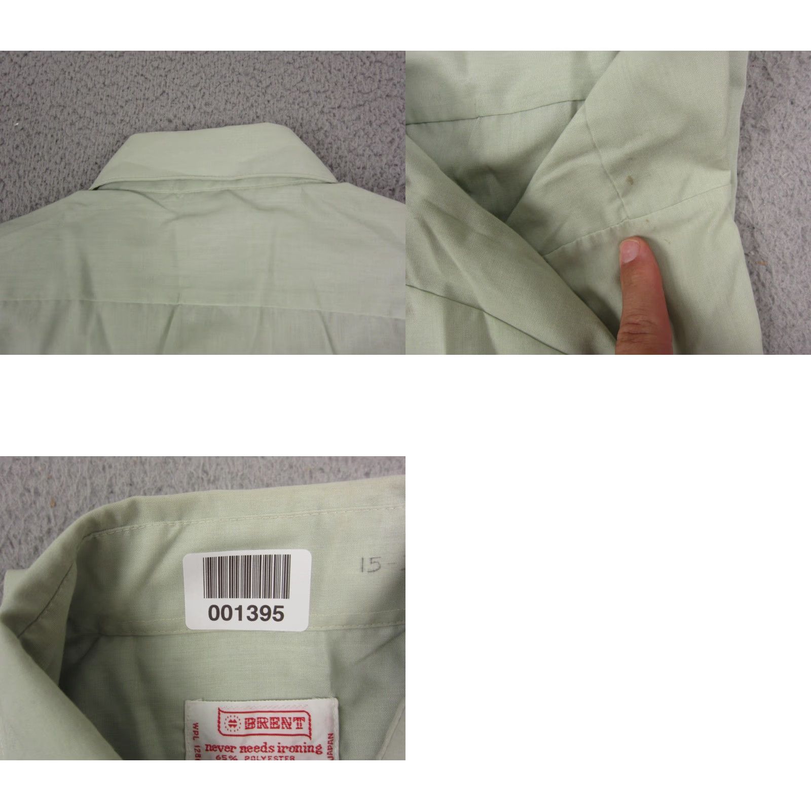 Vintage VINTAGE Brent Shirt Mens 15 Green 60s 50s Made in Japan Disco Leisure Shirt Size US M / EU 48-50 / 2 - 9 Thumbnail