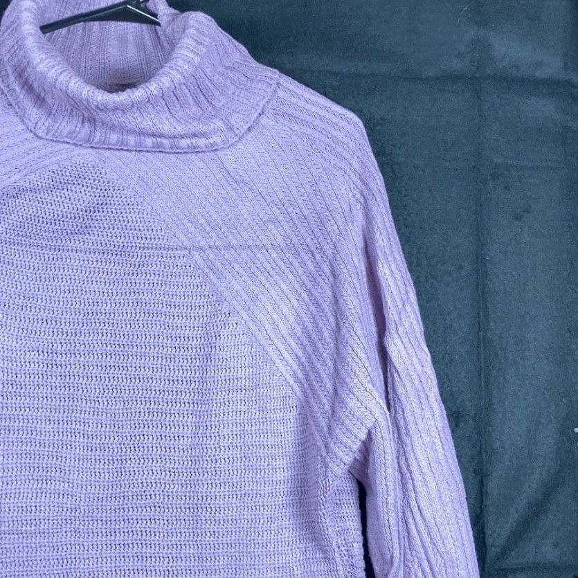 Vintage Chicos Womens Sweater Pullover Turtleneck Long Sleeve Knitted Lavender 1 (M) Charcoal? Size M / US 6-8 / IT 42-44 - 5 Thumbnail