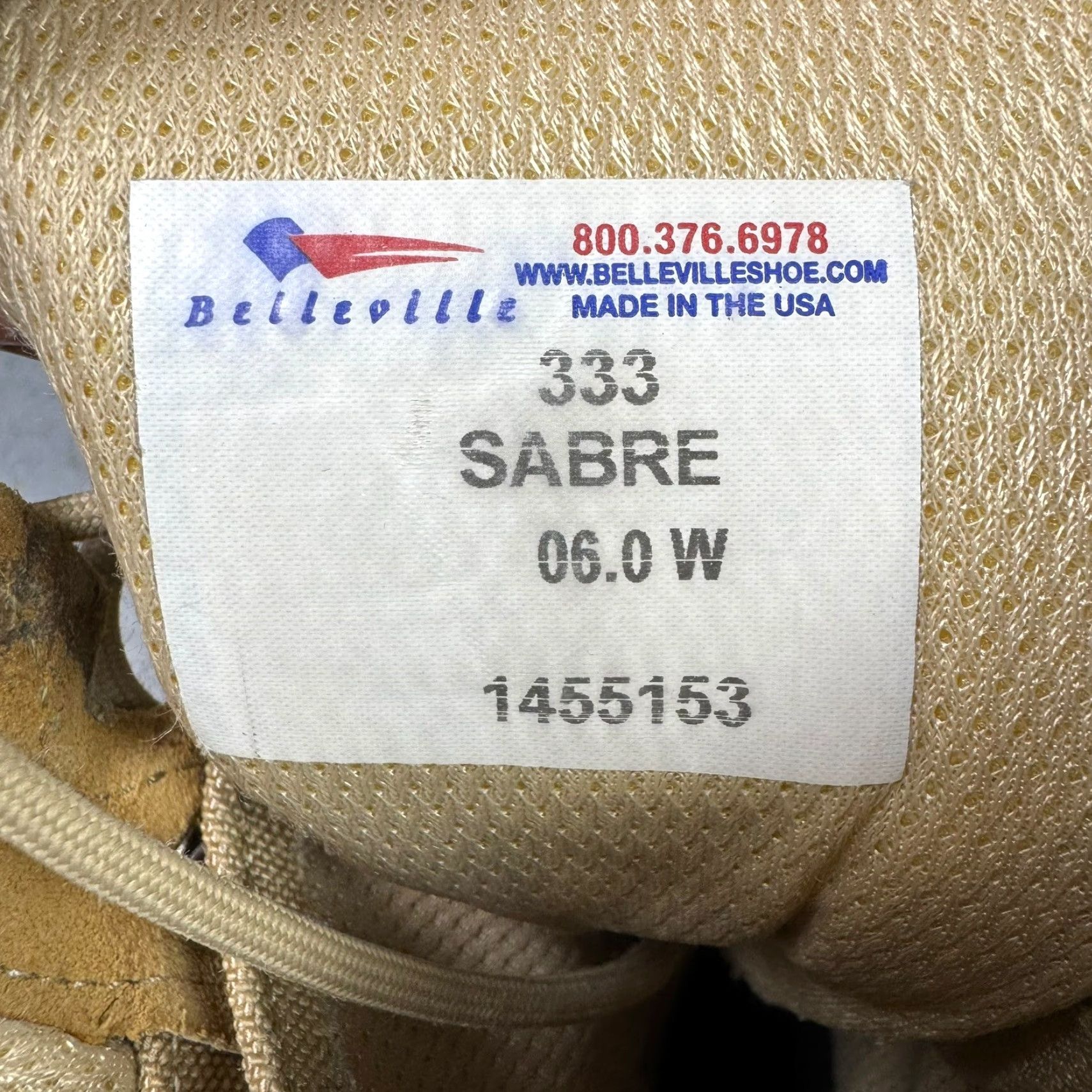 Vibram Belleville Sabre Combat Boots Mens 6W Brown Leather Mid-Calf Steel Toe Vibram 6W USA Combat Boots Mens Boots Size US 6 / EU 39 - 8 Thumbnail