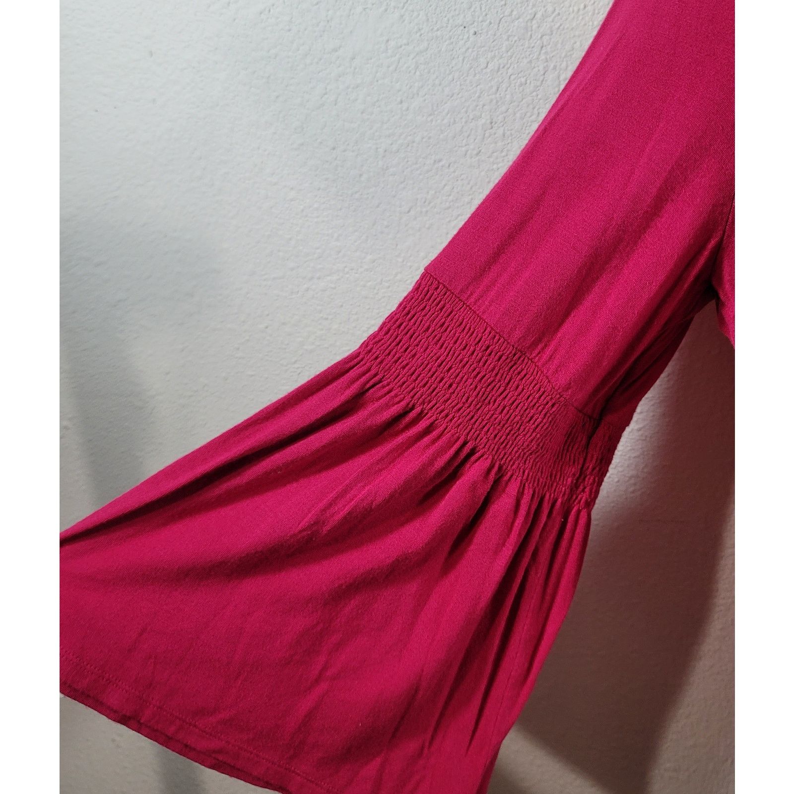 Other Cato Fuchsia Crisscross V Neck Bell Sleeves Top Large Size L / US 10 / IT 46 - 2 Thumbnail