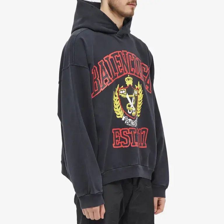 Balenciaga o1s1wg110824 Dup / DIY College Hoodie Medium Fit in Black Size US XL / EU 56 / 4 - 2 Thumbnail