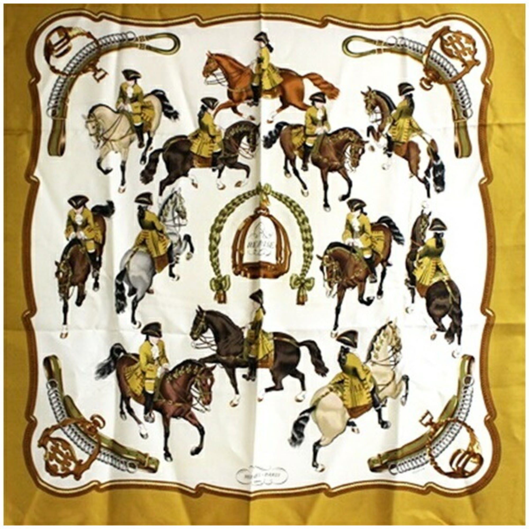 Hermes Hermès Silk Scarf/Muffler Carré 90 ECOLE FRANCAISE D