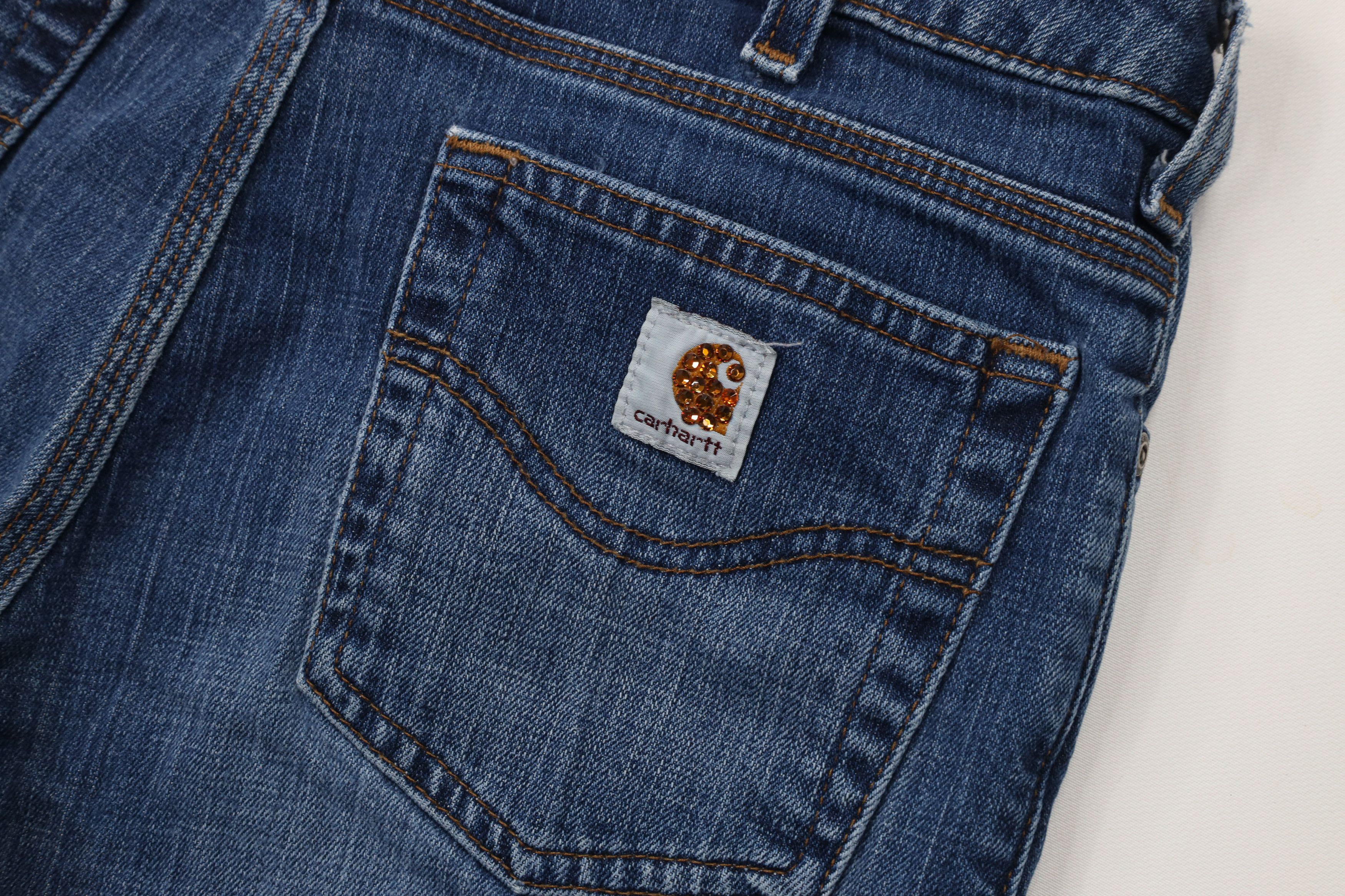 Carhartt × Vintage Vintage Carhartt Out Flared Wide Leg Stretch Denim Jeans Size 30" / US 8 / IT 44 - 13 Thumbnail