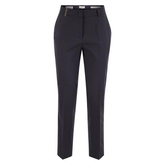 Peserico PESERICO Women Straight Pants P04718 BLUE Size 30" / US 8 / IT 44 - 1 Thumbnail