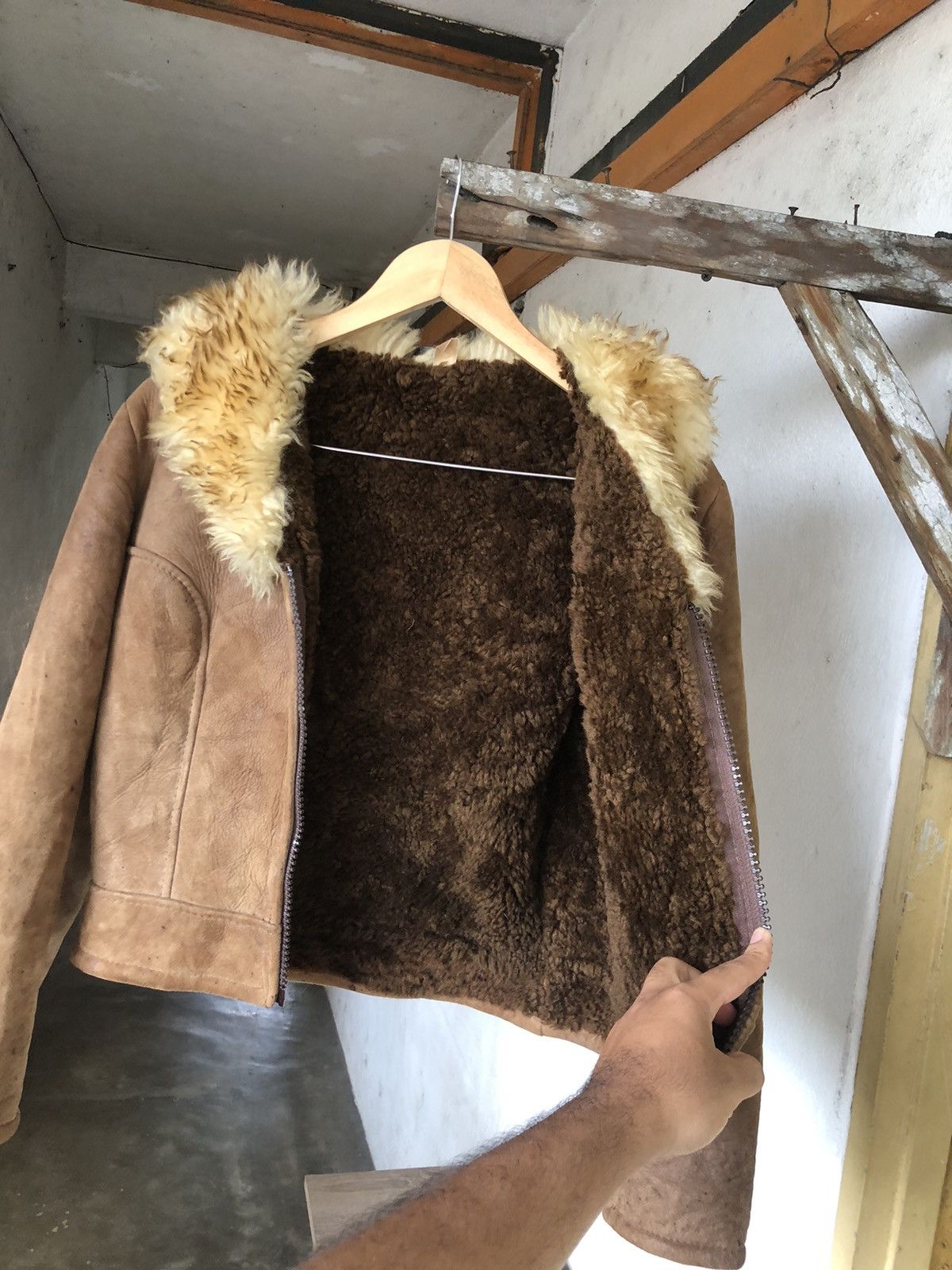 Leather Vintage Homestead Hand Made B3 Shearling Leather Jacket Size XL / US 12-14 / IT 48-50 - 14 Thumbnail