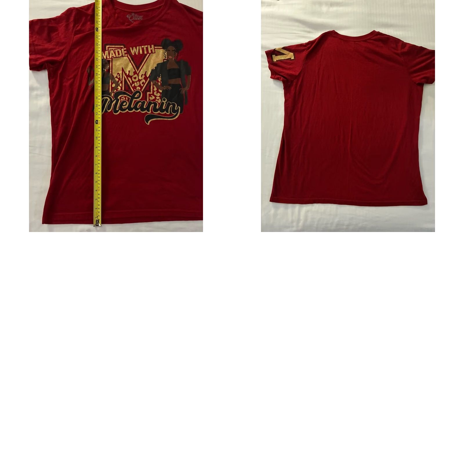 Vintage Blessed Queen Made with Melanin T-Shirt Red Womens L Size L / US 10 / IT 46 - 8 Thumbnail