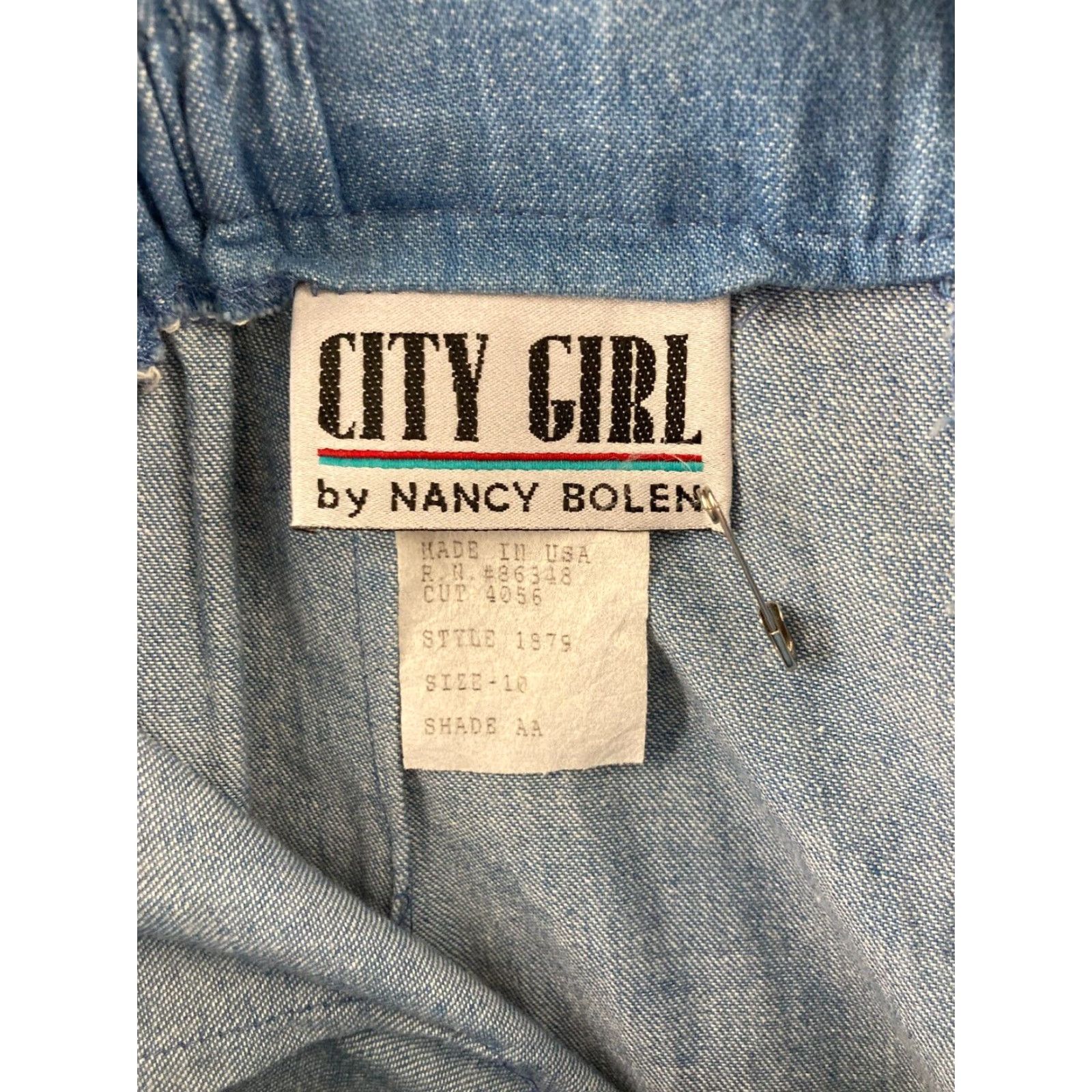 Vintage VINTAGE City Girl Skirt Womens 10 USA Made Belted Elastic Waist A-Line Long Blue 80s 90s Womens Clothing Size 32" / US 10 / IT 46 - 6 Thumbnail