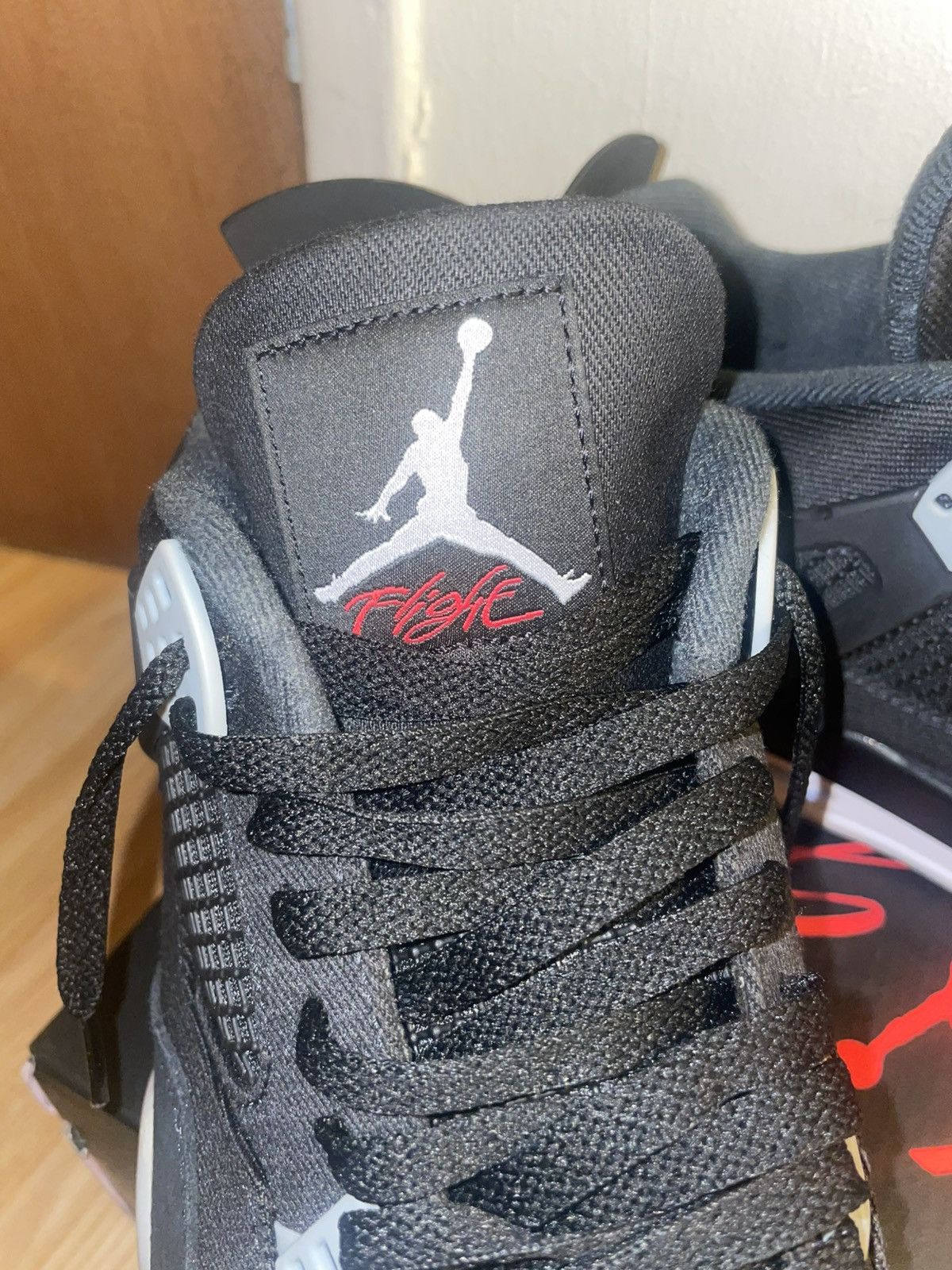 Jordan Brand Jordan 4 Black Canvas Size US 12 / EU 45 - 6 Thumbnail