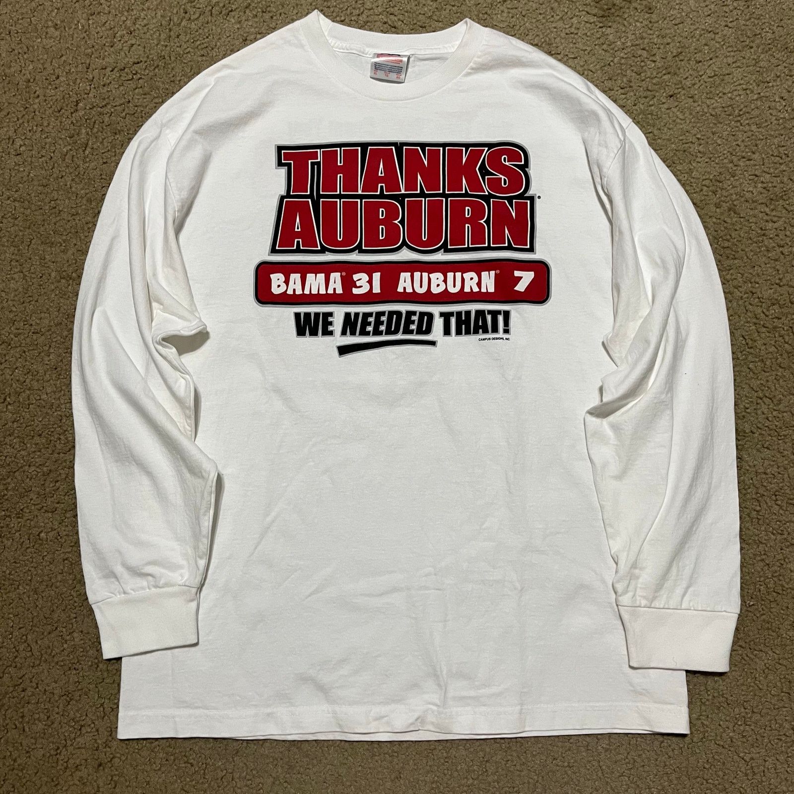 Other 2001 Alabama ‘Thanks Auburn’ Graphic Long Sleeve Shirt XL Size US XL / EU 56 / 4 - 1 Thumbnail