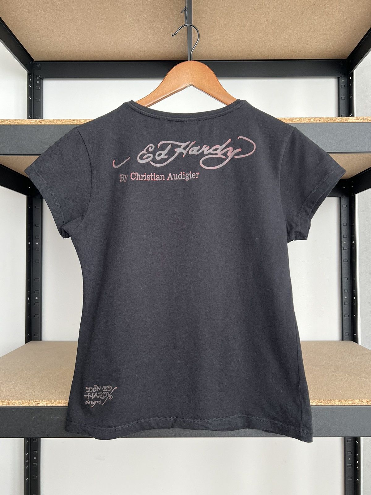 Ed Hardy Ed Hardy Christian Audigier Tattoo Rose Black T-shirt Size S / US 4 / IT 40 - 3 Thumbnail