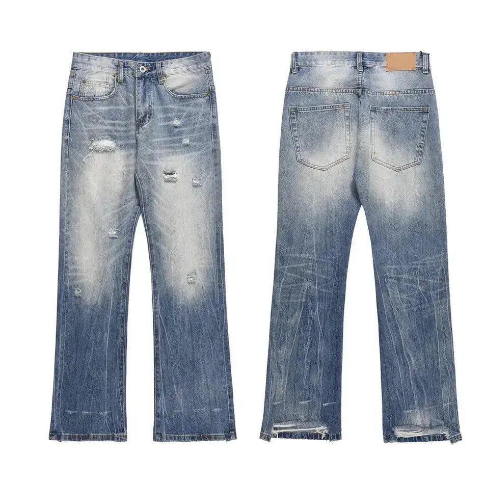 Japanese Brand Ripped jeans Trousers Tight Summer Flared Trousers y2k 90’s Size US 32 / EU 48 - 4 Thumbnail