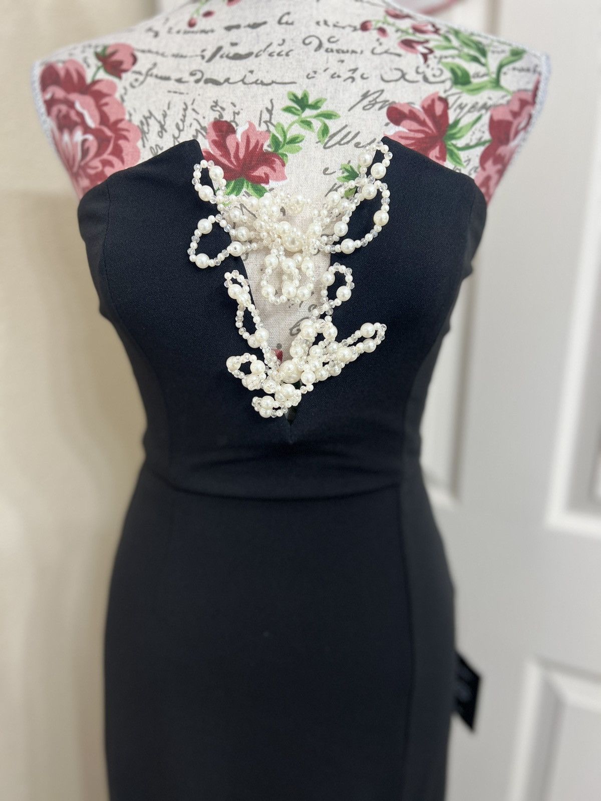 Lulus Striking Aura Black Pearl Strapless Mermaid Maxi Dress Size XS / US 0-2 / IT 36-38 - 3 Thumbnail