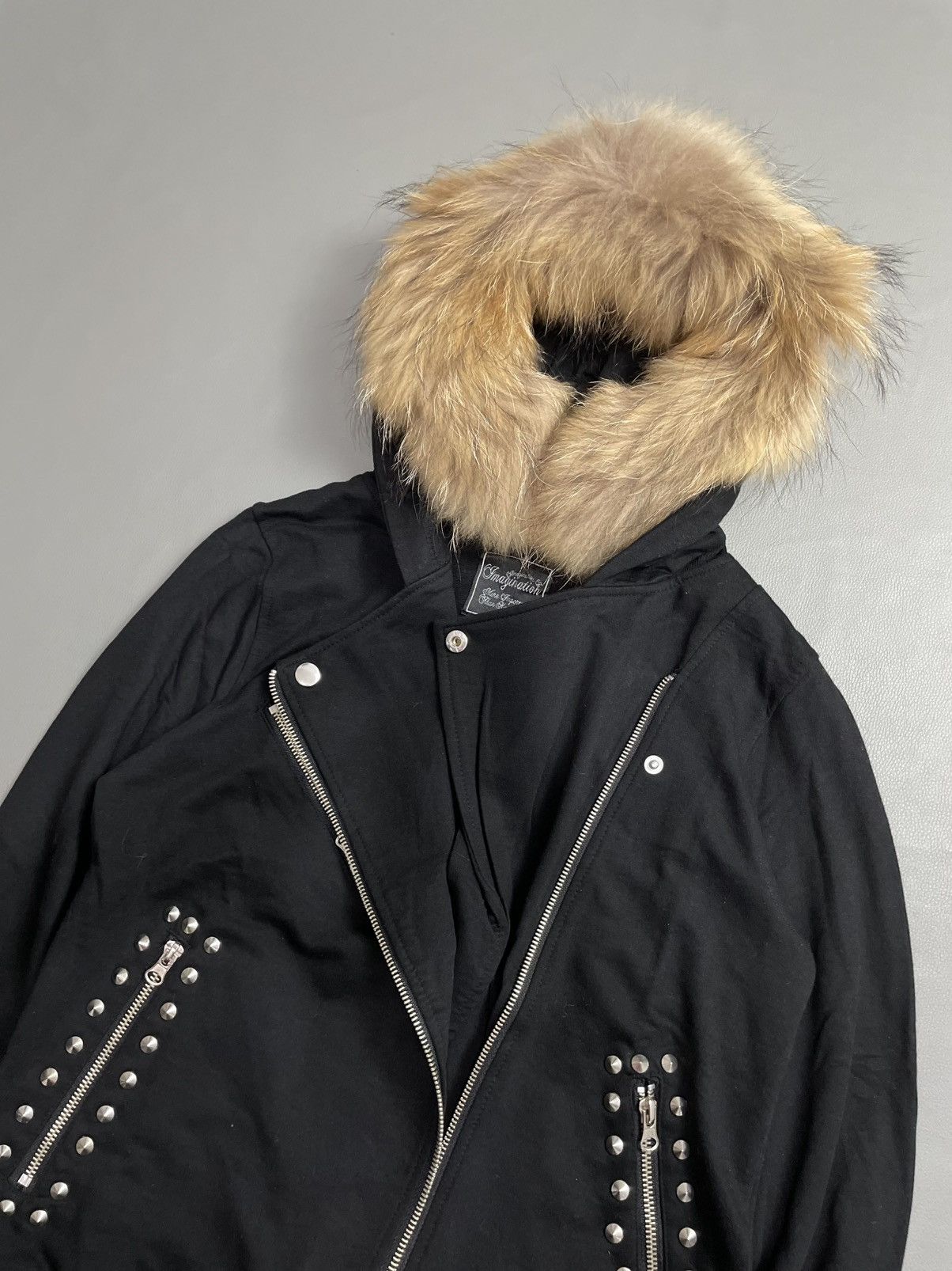 Japanese Brand Imagination Punk Studded Fur Hoodie zip Size US M / EU 48-50 / 2 - 5 Thumbnail