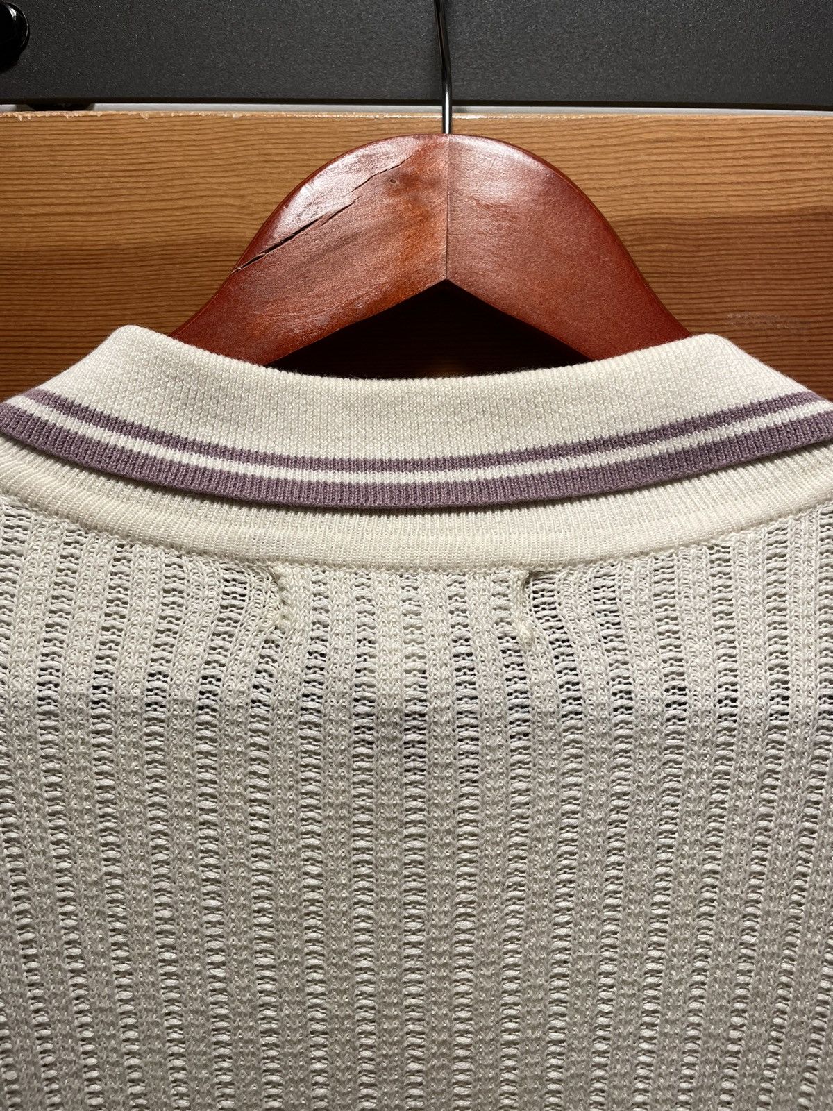 Standard Cloth × Urban Outfitters Urban Outfitters Stitch Knit Shirt, White/Purple Size US M / EU 48-50 / 2 - 6 Thumbnail