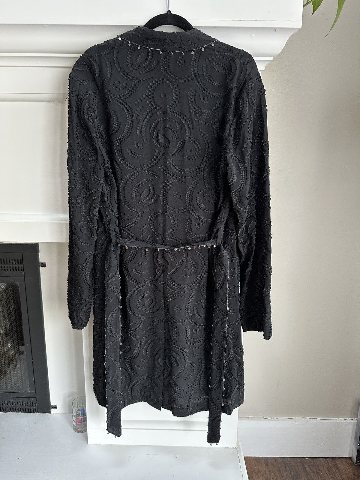 Saint Laurent Paris Black Jacquard Robe Coat w/ Charm Trims Size US S / EU 44-46 / 1 - 8 Thumbnail