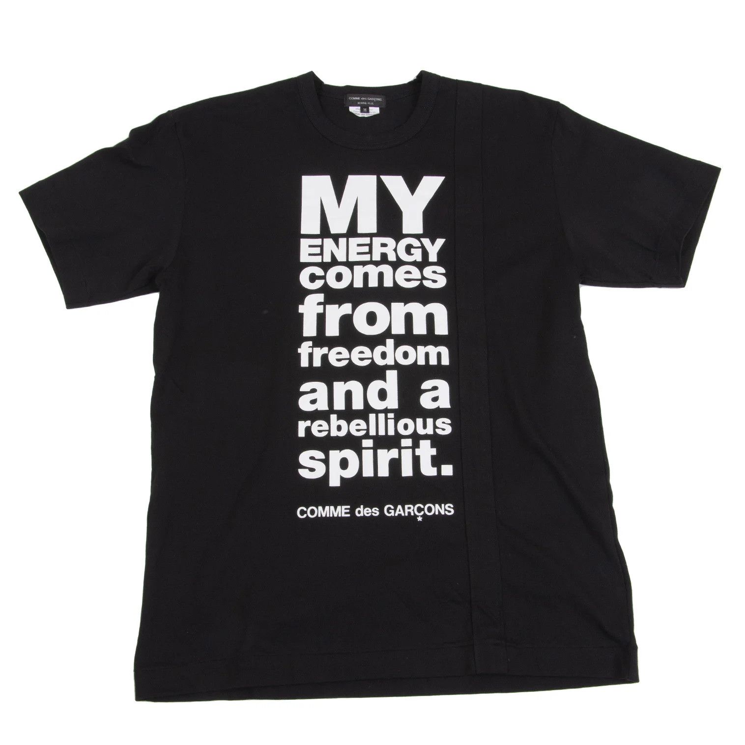 Comme des Garcons Homme Plus Line Patch Poem Print T-Shirt in Black, Size M Size US M / EU 48-50 / 2 - 1 Thumbnail