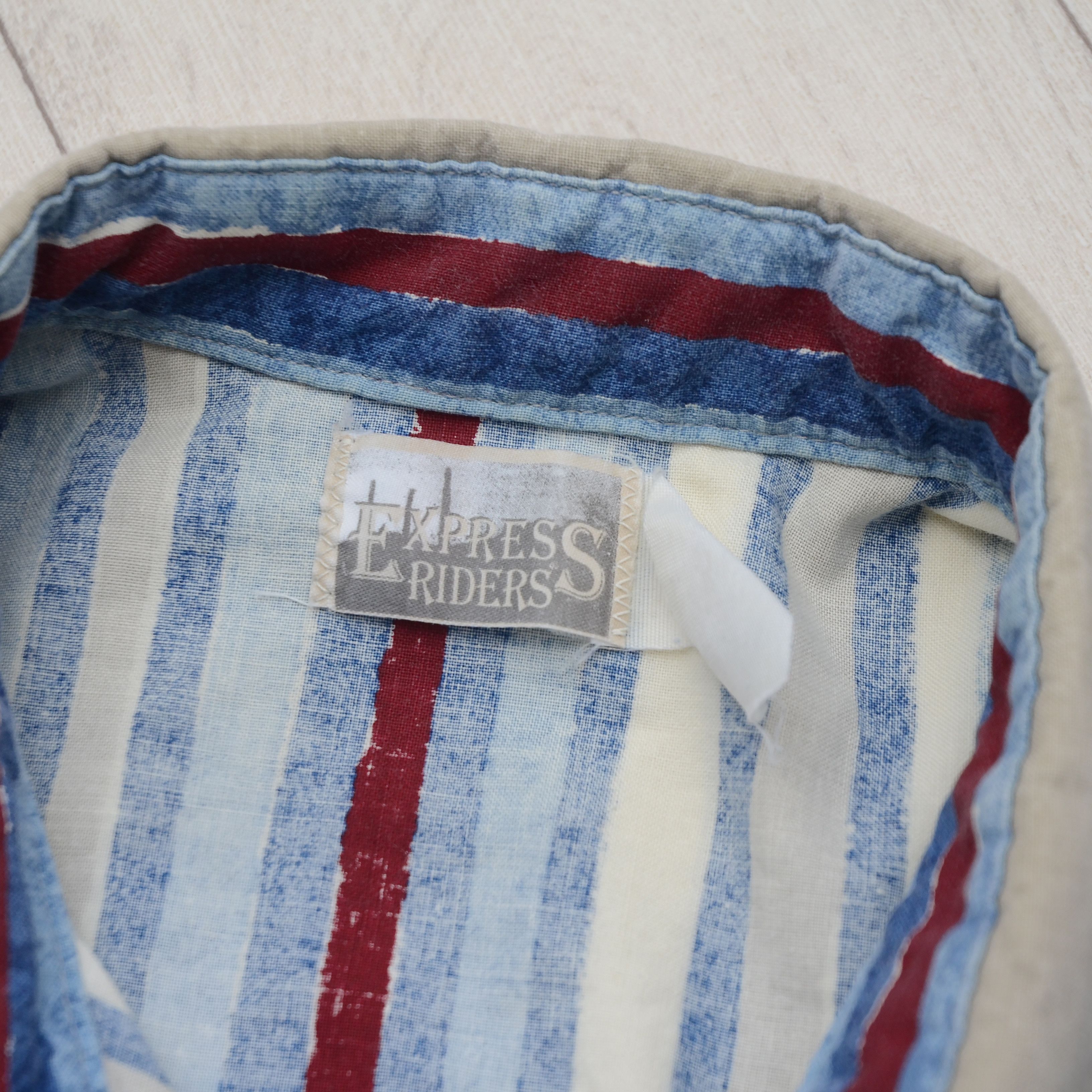 Vintage Vintage Express Rider Western Striped Shirt USA Cowboy Style Size US L / EU 52-54 / 3 - 11 Thumbnail