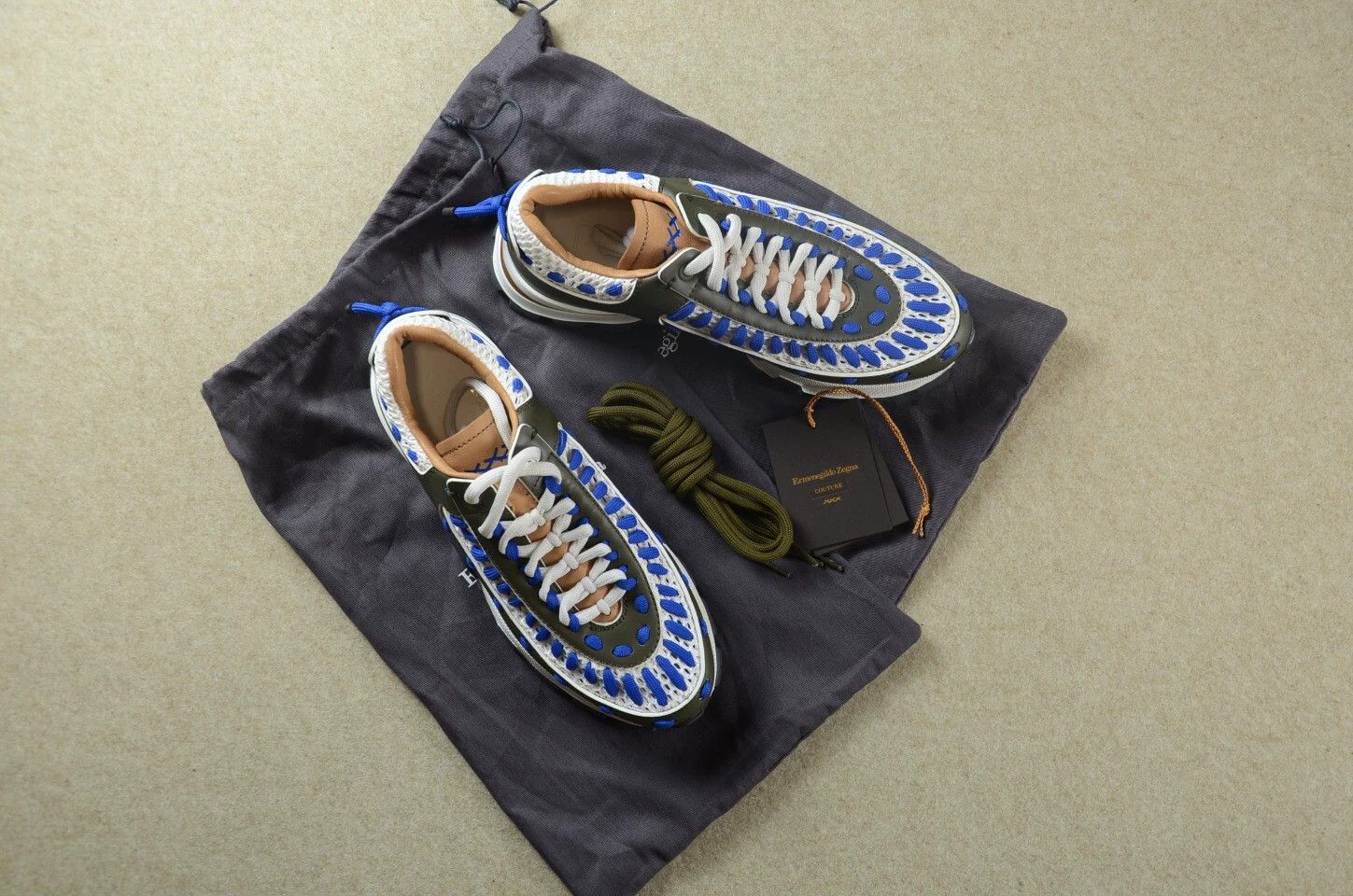 Ermenegildo Zegna Zegna Claudio Sneaker Blue / Pink White 43/43.5 Size US 10.5 / EU 43-44 - 2 Thumbnail