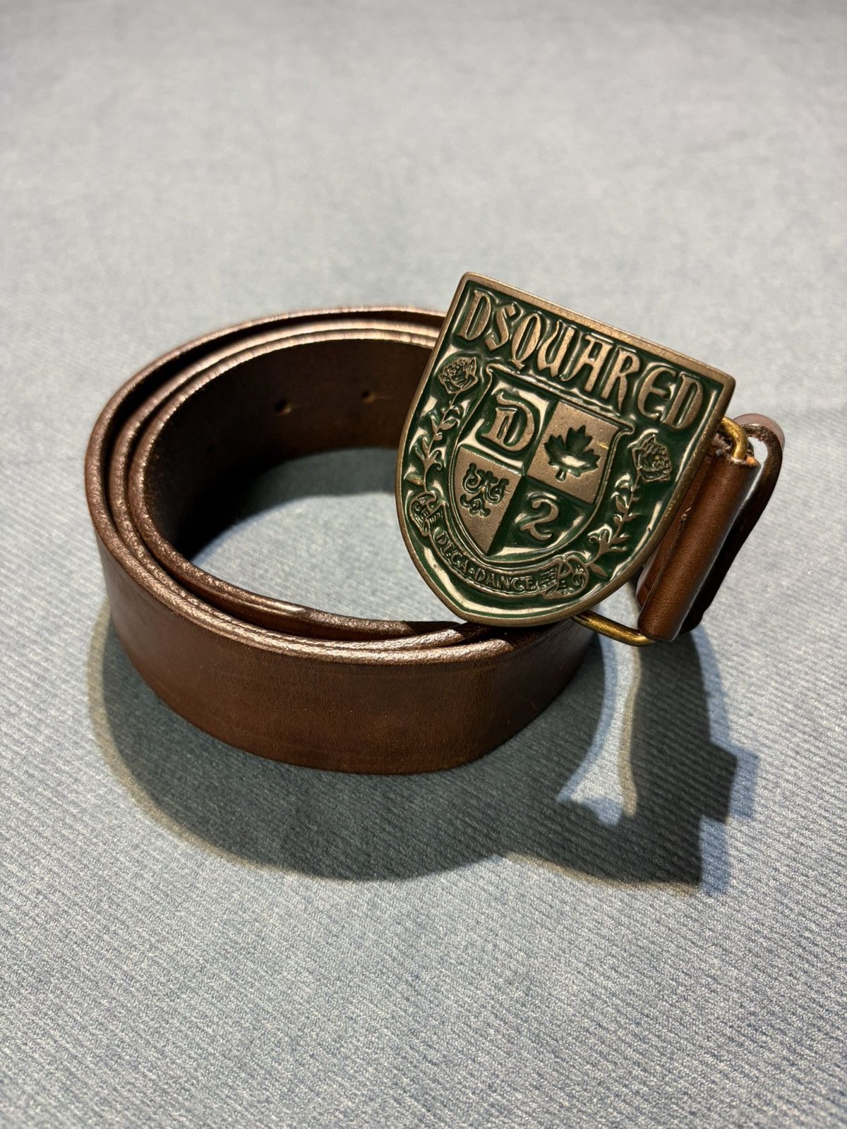 Dsquared2 Vintage Dsquared2 Collegiate Big Buckle Belt Size 38 - 1 Thumbnail