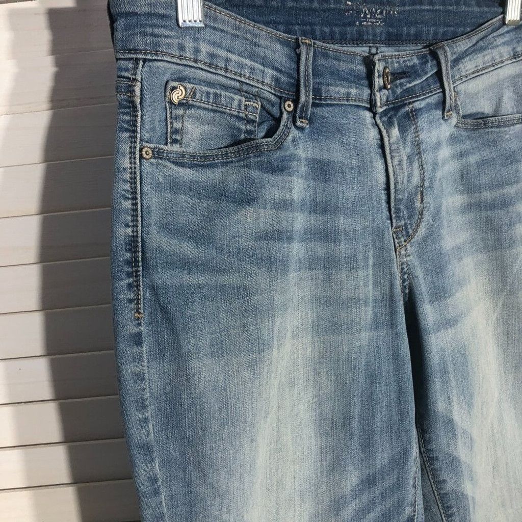 Vintage light blue retro style stretchy skinny jeans cotton Sz 28 Size 28" / US 6 / IT 42 - 3 Thumbnail