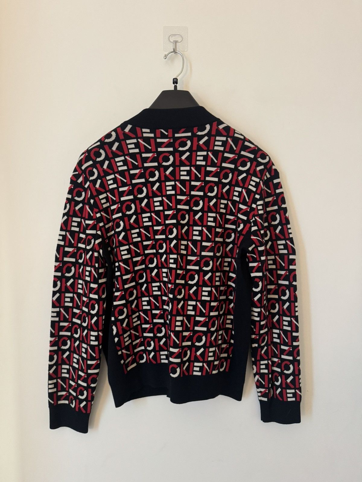 Kenzo Kenzo Red/Black Monogram Knit Jacket L Size US L / EU 52-54 / 3 - 2 Thumbnail