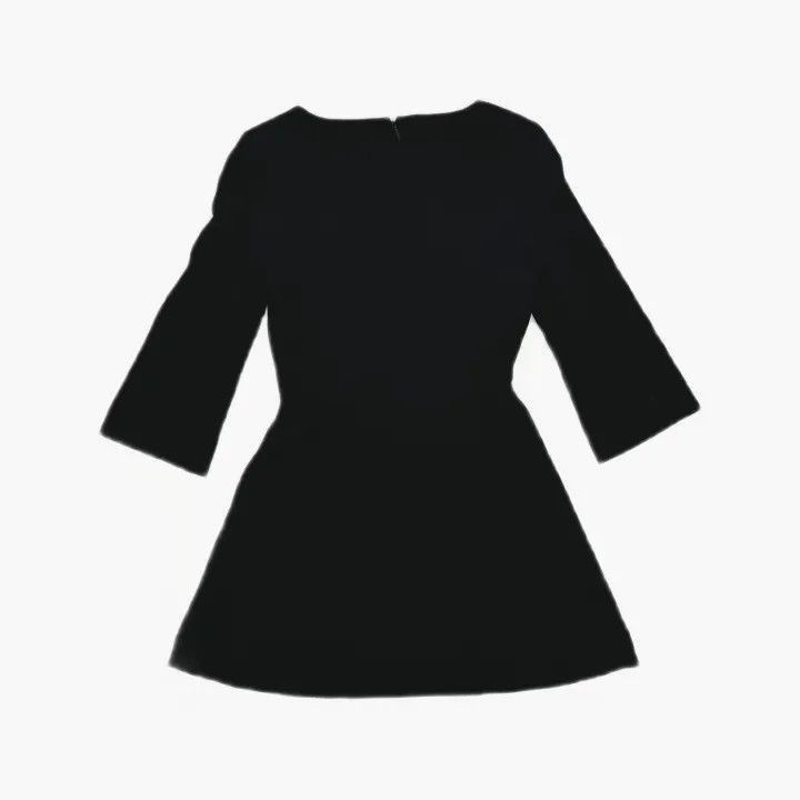 Saint Laurent Paris Saint Laurent Black Flared Long Sleeve Dress -2507 Size S / US 4 / IT 40 - 3 Thumbnail